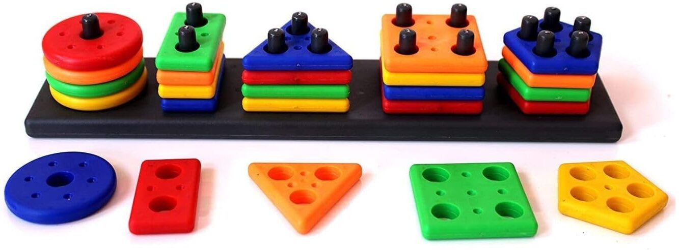 kp enterprise Geometric Blocks Sorting Stacker Shape Sorter Learning & Educational Toy-picture-28
