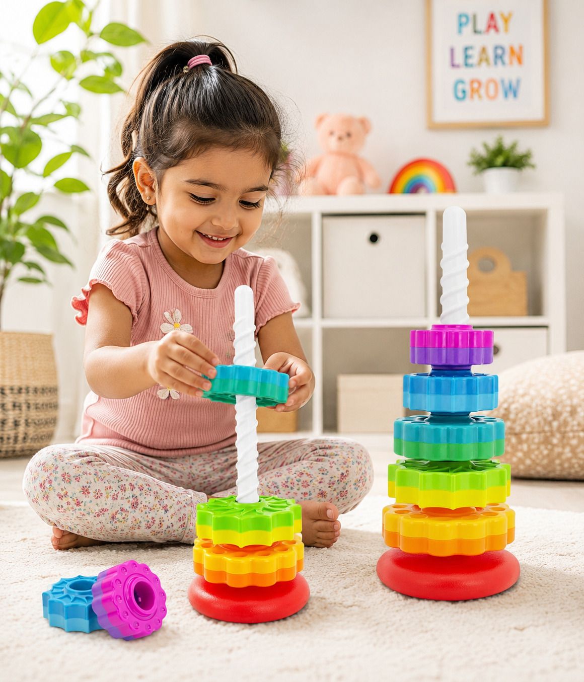 expora Stacking toy Develops Fine Motor Skills, Hand-Eye Coordination & Creativity-picture-38