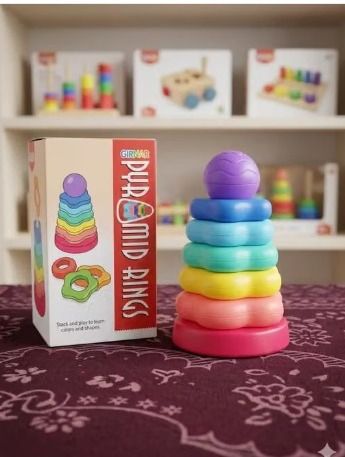 Rainbow Wave Stacking Rings Toy for Babies & Toddlers | Educational Ring Stacker-image-12