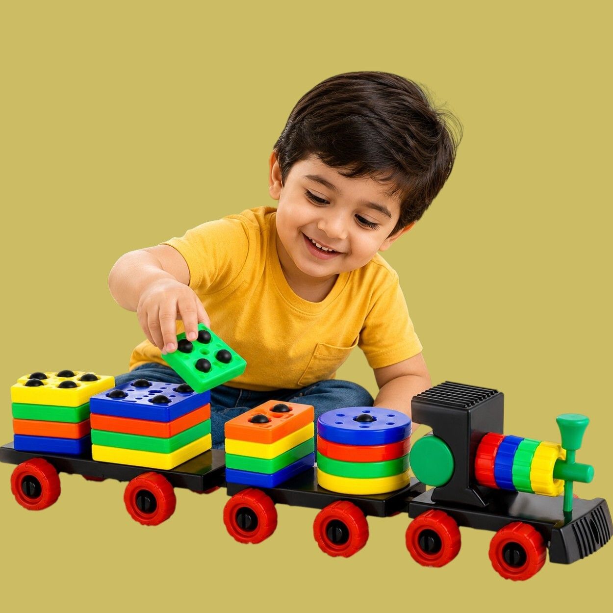 Colorful Train Shape Matching Toy for Toddlers Educational Puzzle Set-image-3