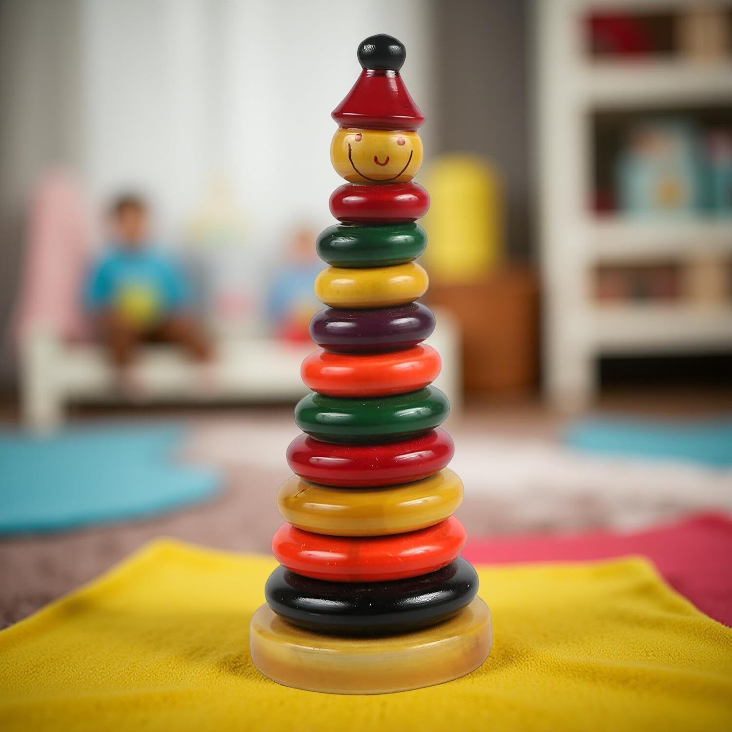 woodlebee Wooden Rainbow Stacking Rings Toy-picture-18