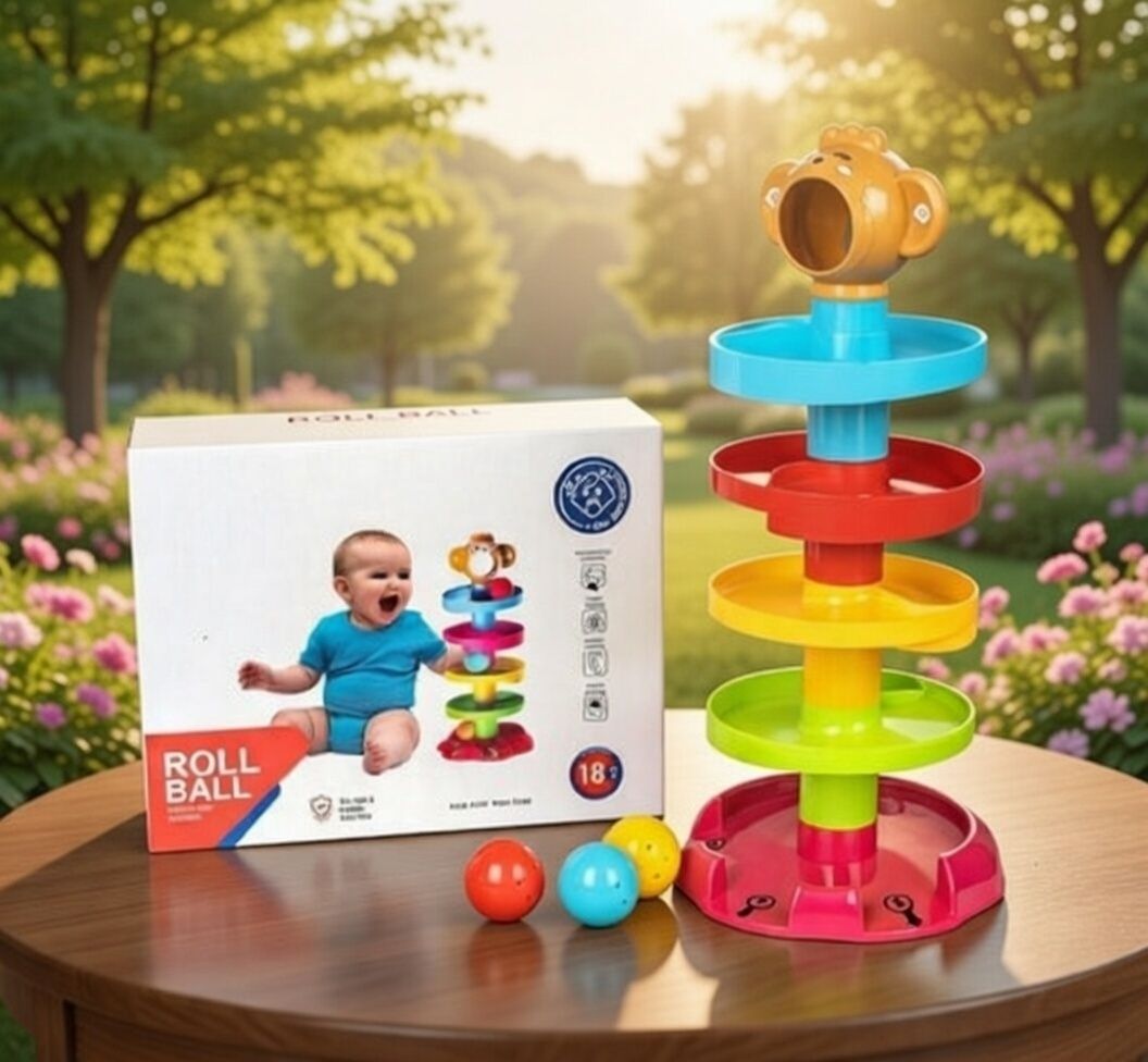 Kids Colorful Ball Drop Tower Toy Multi-Level Rolling Ball Track Educational-image-49