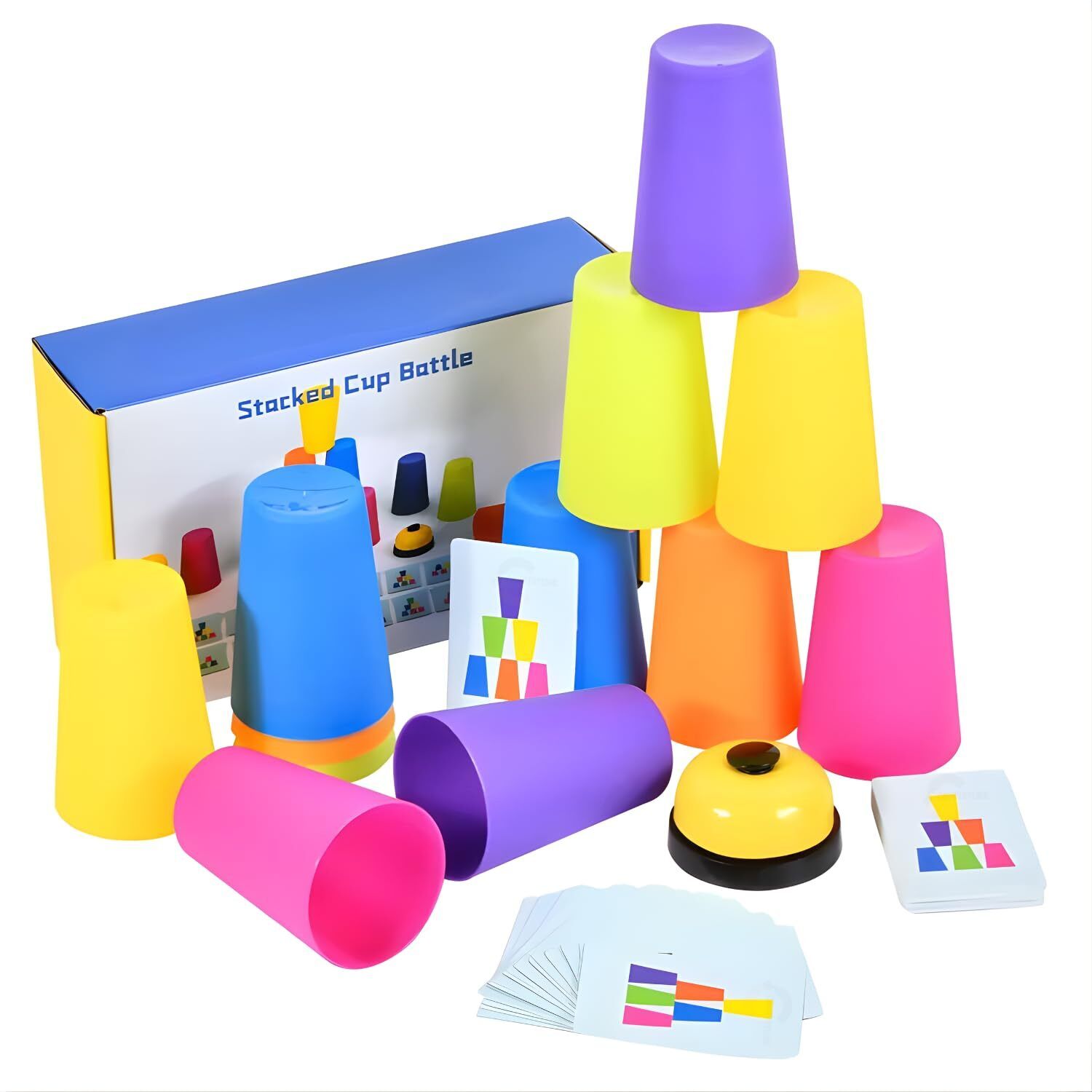 Stacked Cup Battle Game with Bell | Speed Stacking Toy for Kids & Family