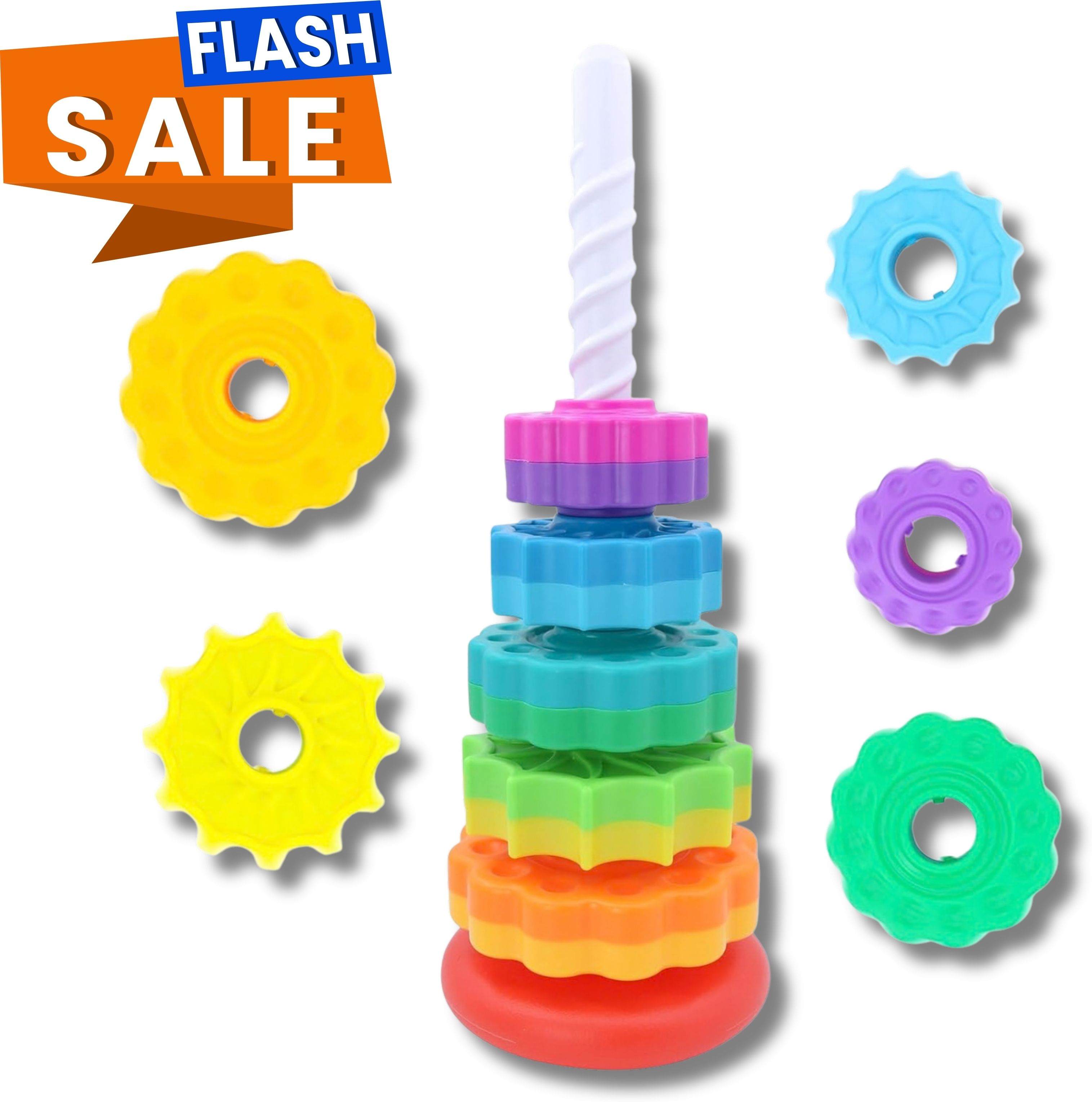 glenston Spiral Spinning Tower Toy Colorful Stacking Rings Brain Development Activity Toy-picture-36