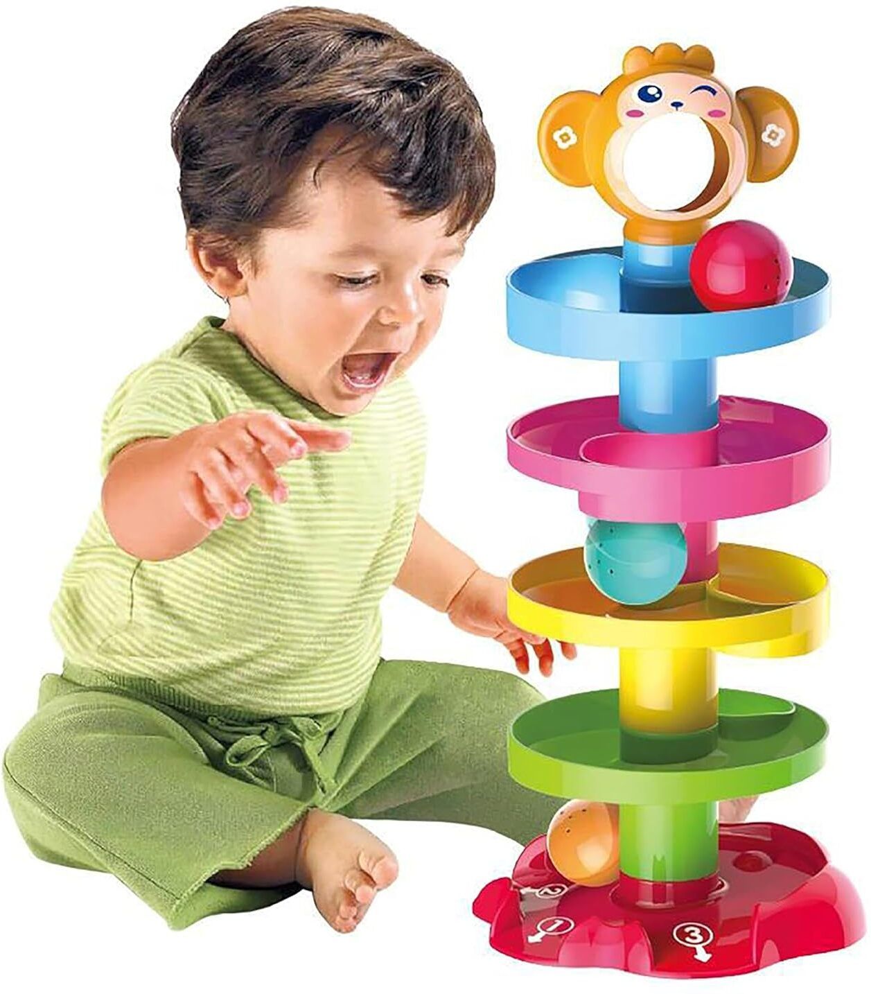 jipsy 5 Layer Ball Drop Tower with 3 Colorful Plastic Rattle Balls-picture-22