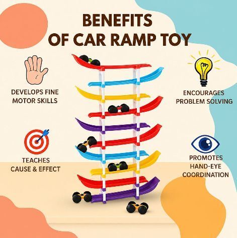 ludobee Rainbow Racer Ramp Car Toy with 10 Levels & 6 Mini Cars for Kids-picture-40