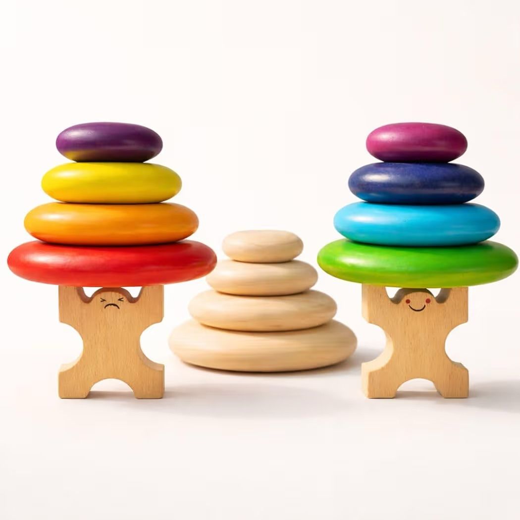 okechuku Wooden Pebble Stacking Toy for Kids Montessori Balancing Stones Game-picture-41