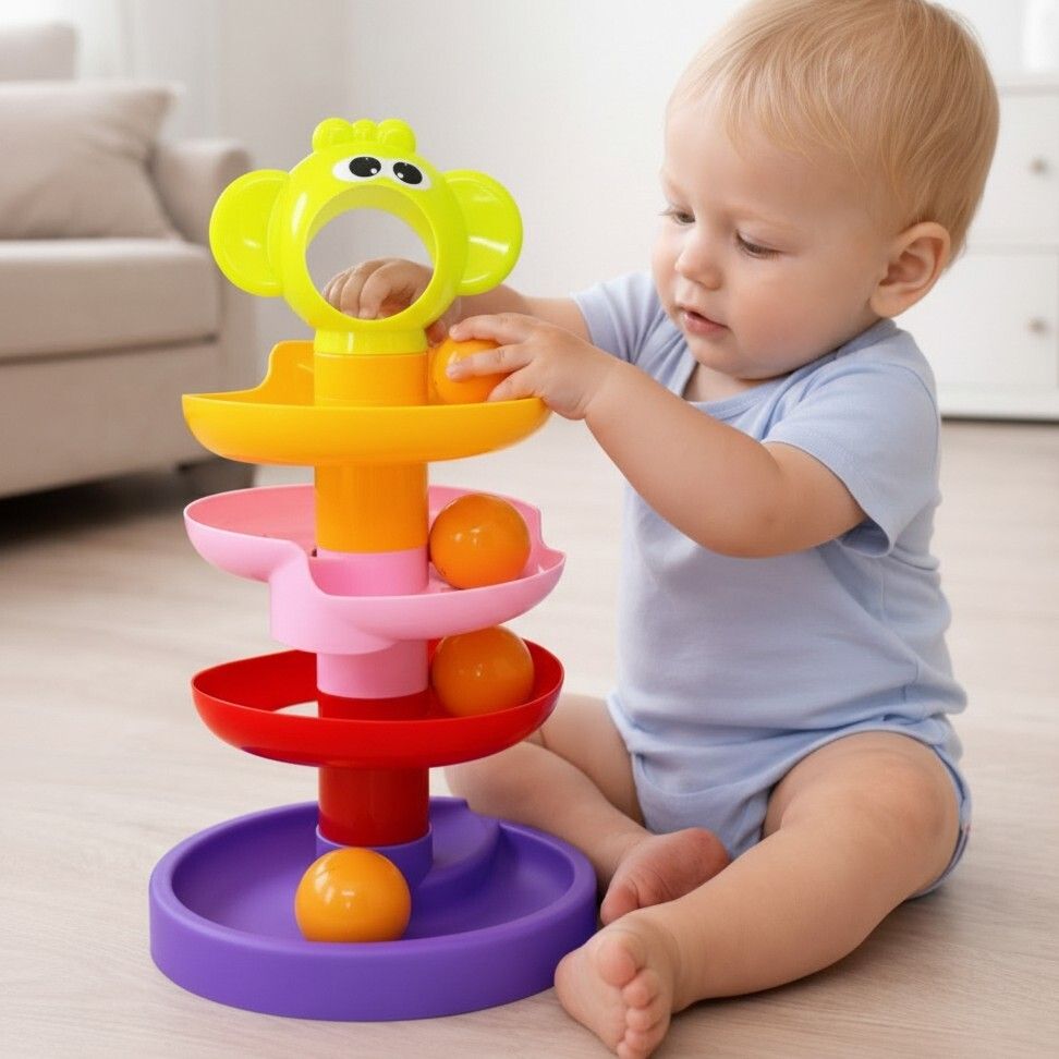 toyify Baby Ball Drop Tower Toy for Toddlers 6–48 Months | Rolling Ball Learning Toy-picture-22