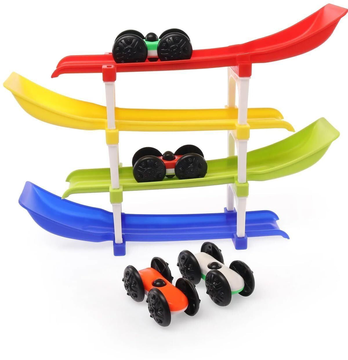 nibs Rolling Race Car Track Toy for Toddler Vehicle Set with 2 Cars Fine Motor Skill-picture-12