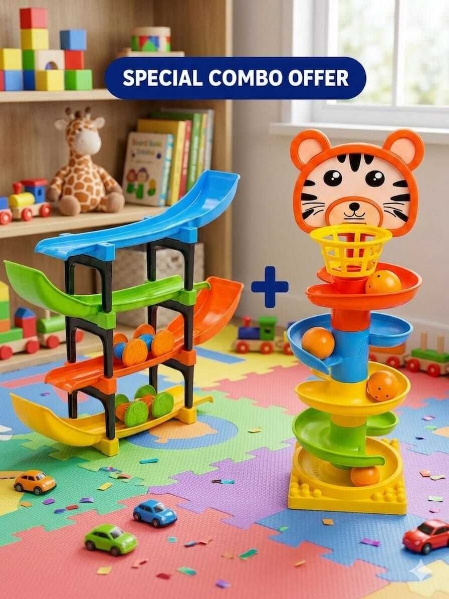jasmine collection Colorful Tiger Ball Drop Tower Toy | Fun Indoor Activity Game-picture-30