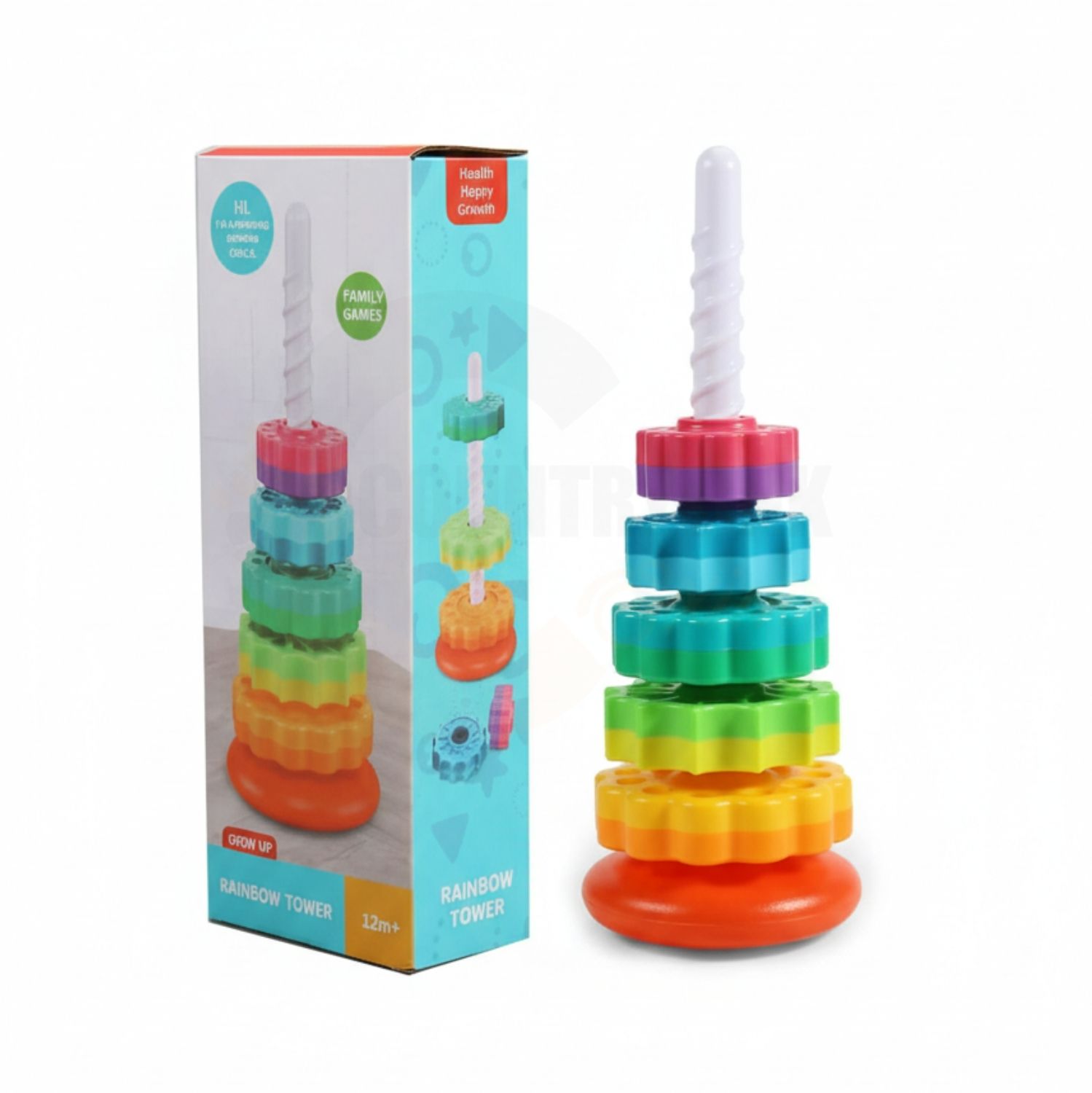 Spinning Stacking Tower for Kids Colorful Rainbow Spin Stacker for Toddlers-image-37
