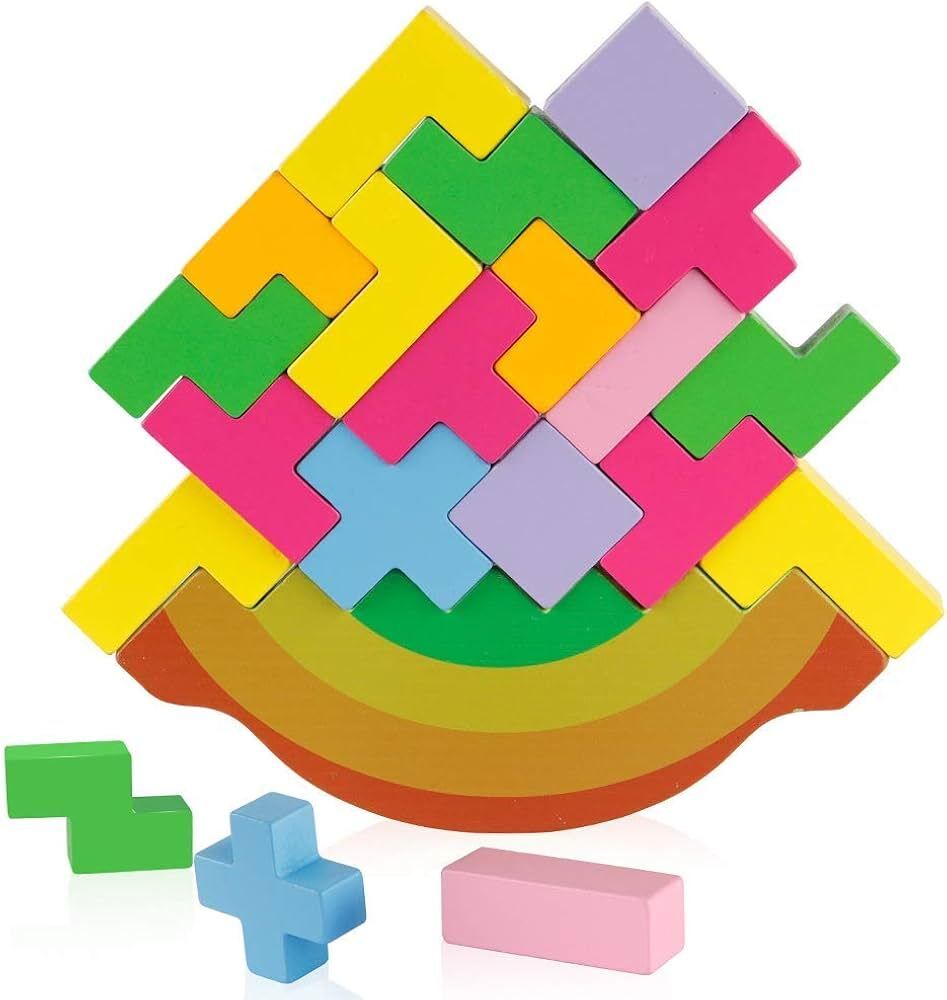 woodlebee Wooden Tetris Balancing Stacking Game-picture-10
