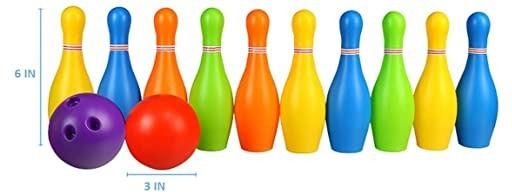 Plastic Bowling 6 Bottles and 2 Balls Toy Set Fun-image-46