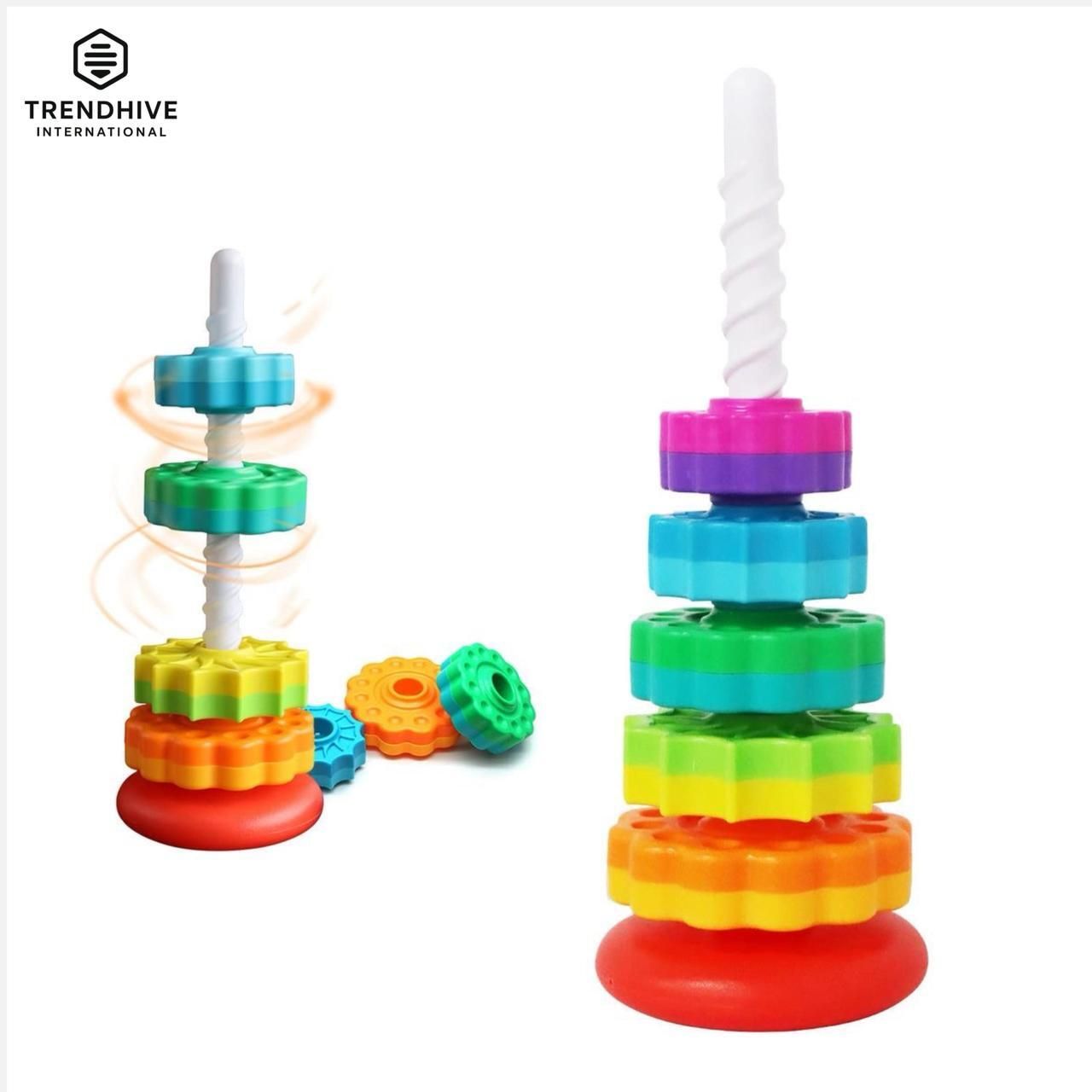 Rainbow Stacking Tower for Kids | Montessori Learning Toy for Babies 1-3 Years-image-38