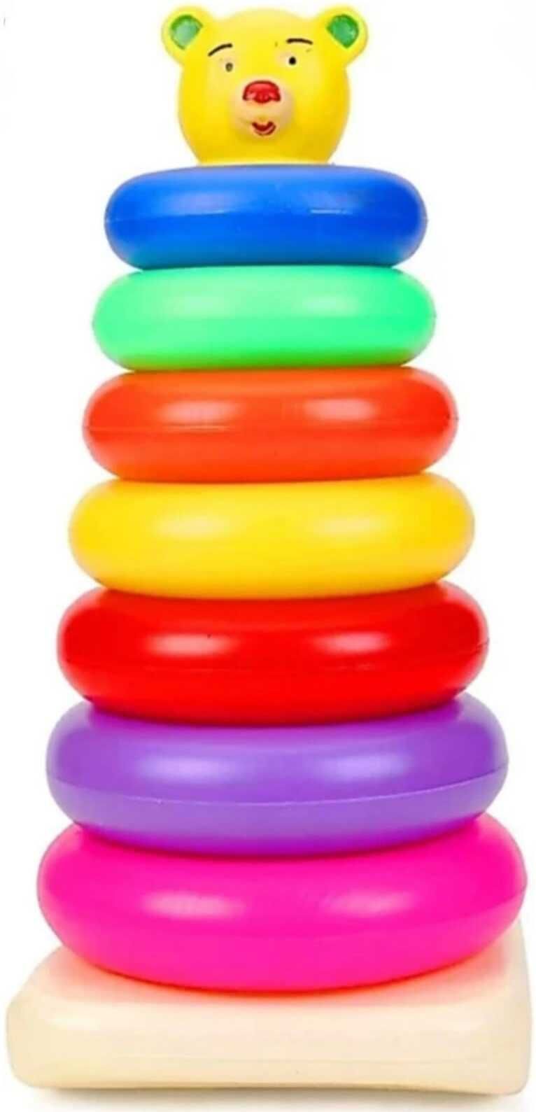 7 Pcs Kids Colorful Ring Stacking Toy | Rainbow Stacking Rings Educational Toy-image-8