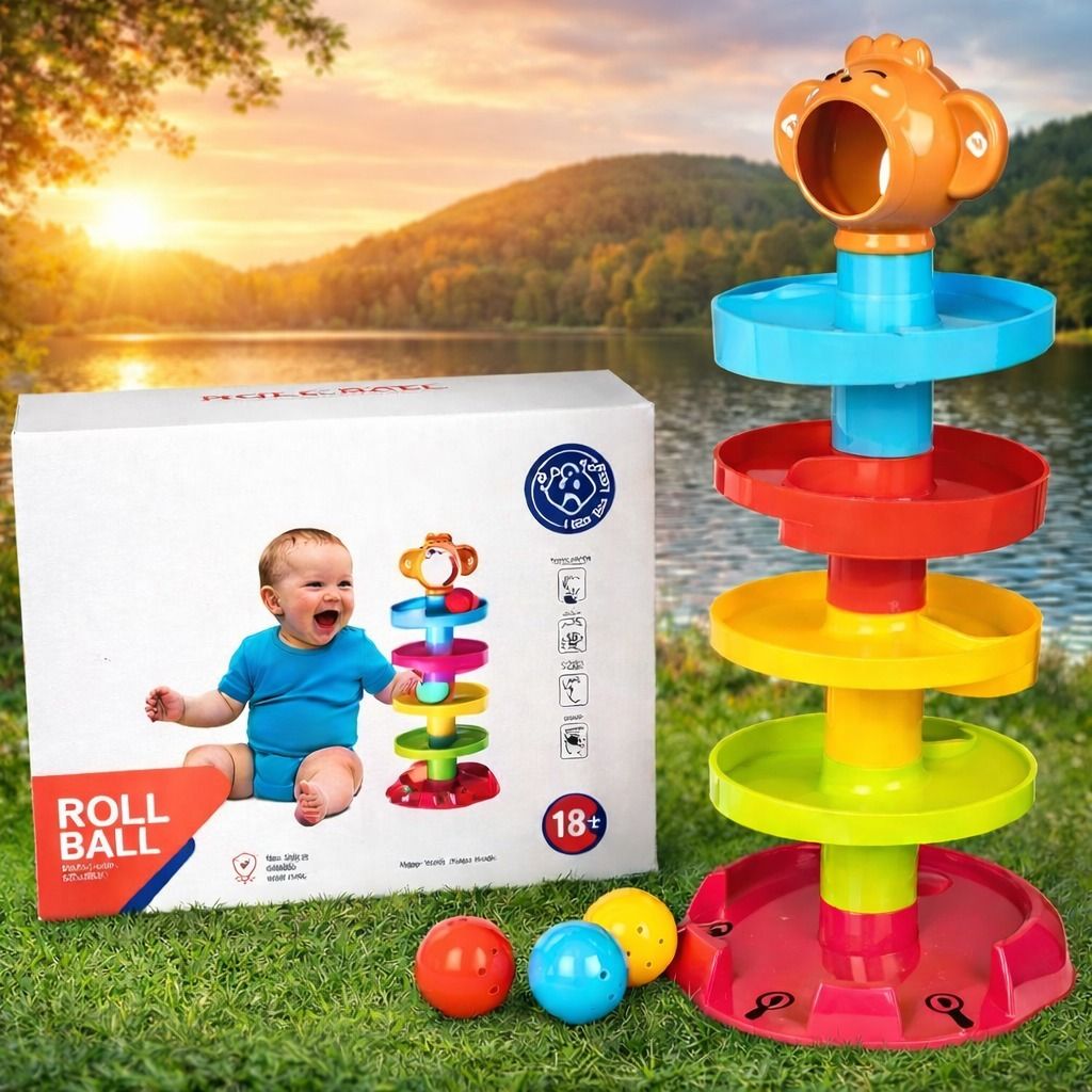 Baby Roll Ball Tower Toy for Toddlers 18+ Months Educational Developmental