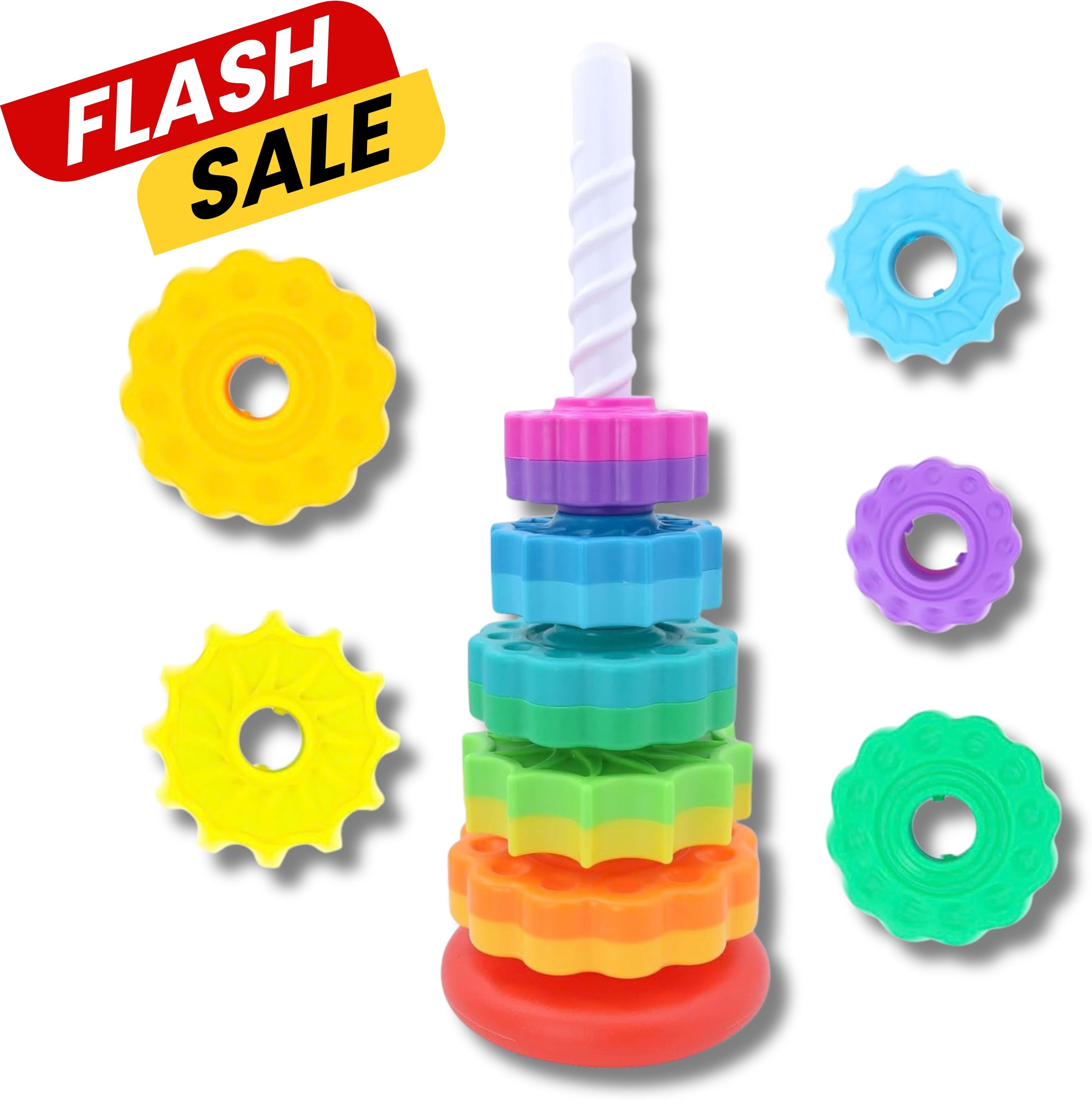glenston Rainbow Spinning Tower Stacking Toy Educational Motor Skills Development Toy-picture-13