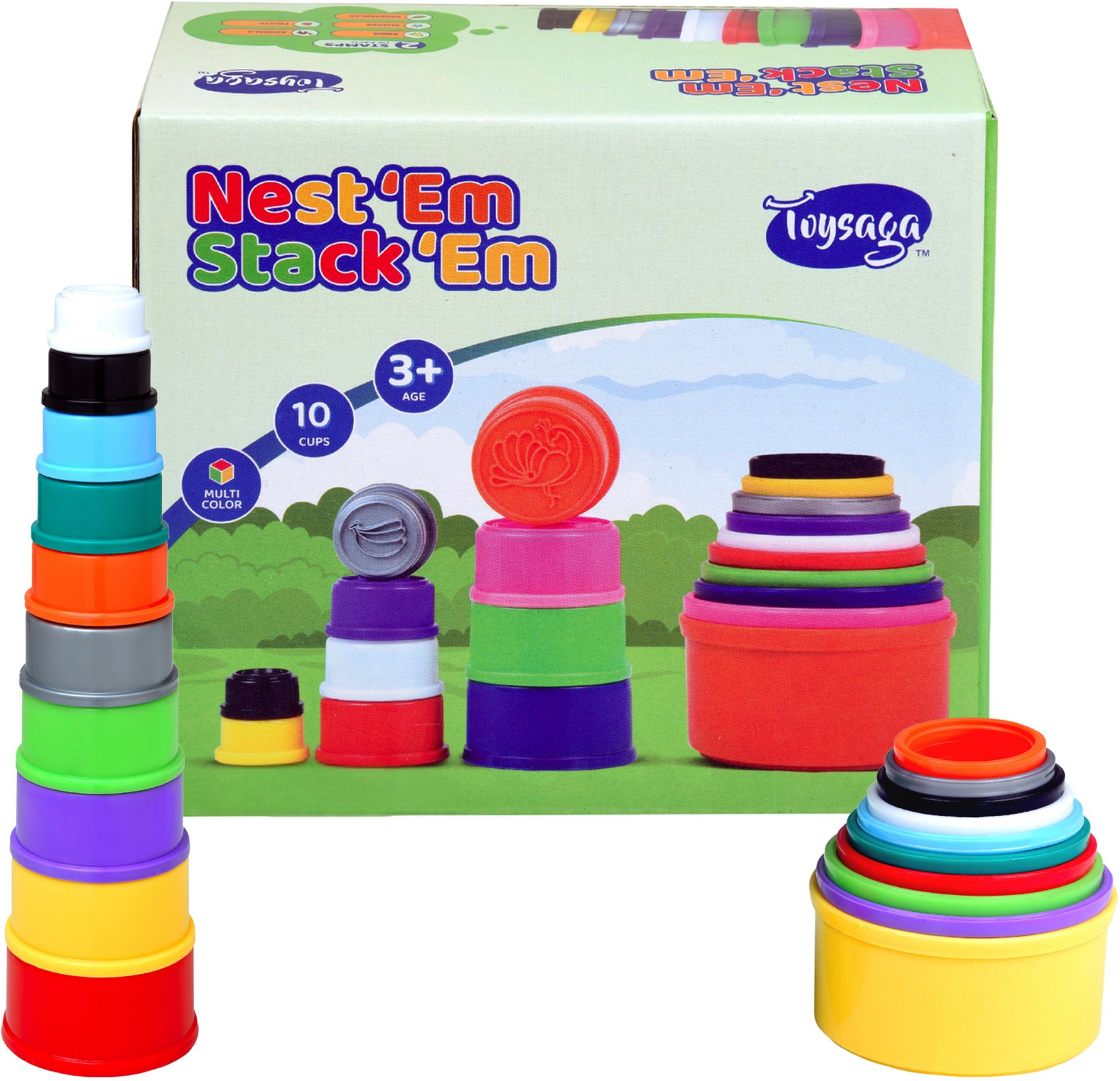 toysaga Stacking & Nesting Cups Toy for Early Learning | Motor Skills & Sensory Play-picture-11