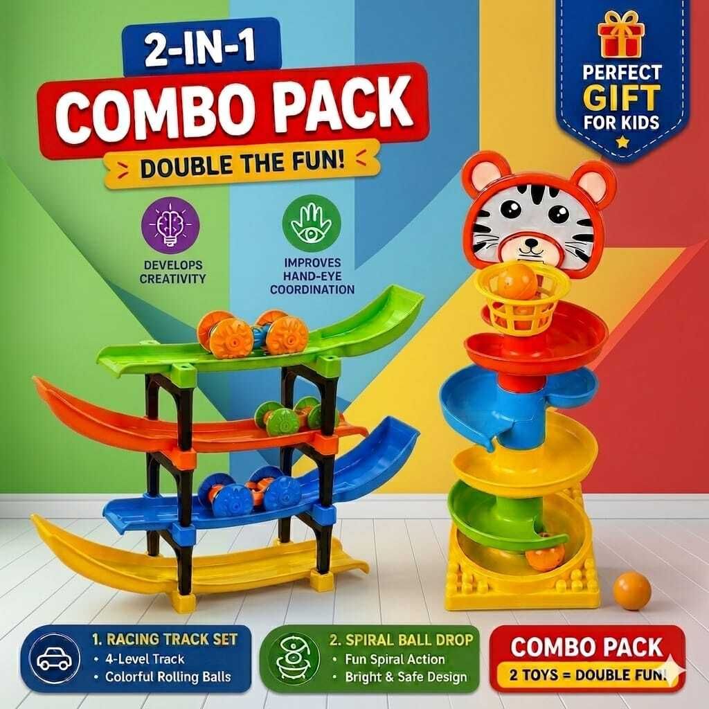 jasmine collection Tiger Spiral Tower Roll Ball Drop 2 in 1 Combo Set-picture-34