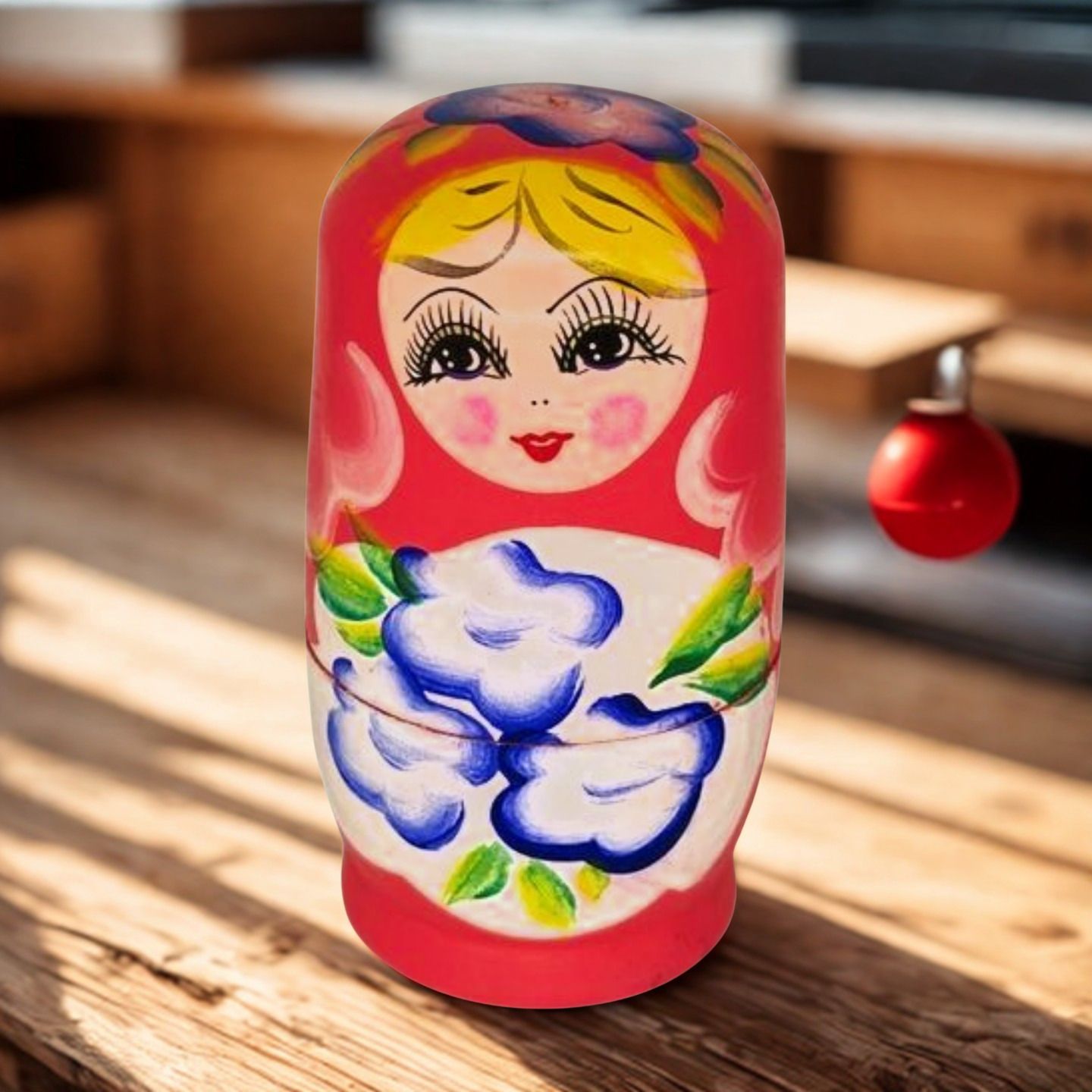 krafts & kreations Channapatna Family Nesting Doll Set of 5 Dolls Pink 16 cm-picture-10