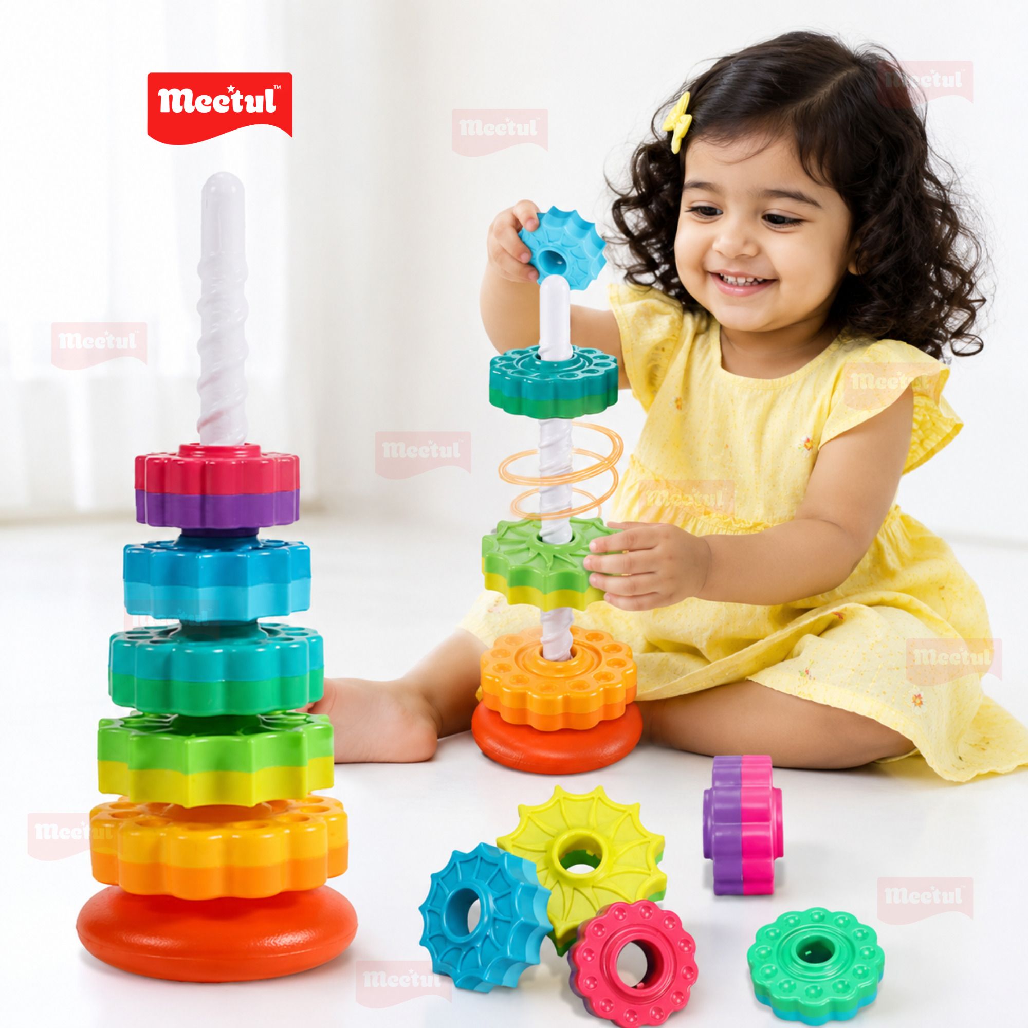 meetul enterprise Spiral Rainbow Stacking Ring Learning Toy for Kids 12+ Months-picture-13