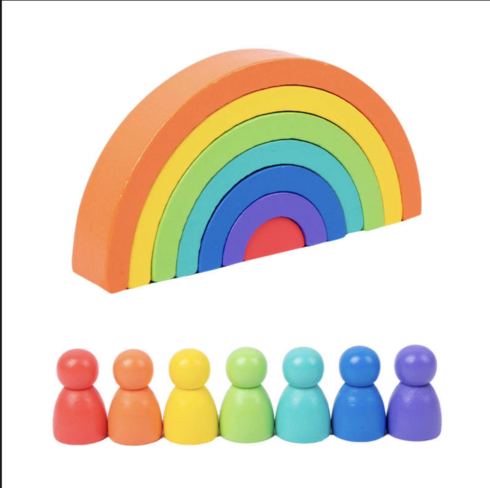chutti toys Rainbow Stacking Building Blocks Building Blocks Wood Game Educational Toys-picture-20