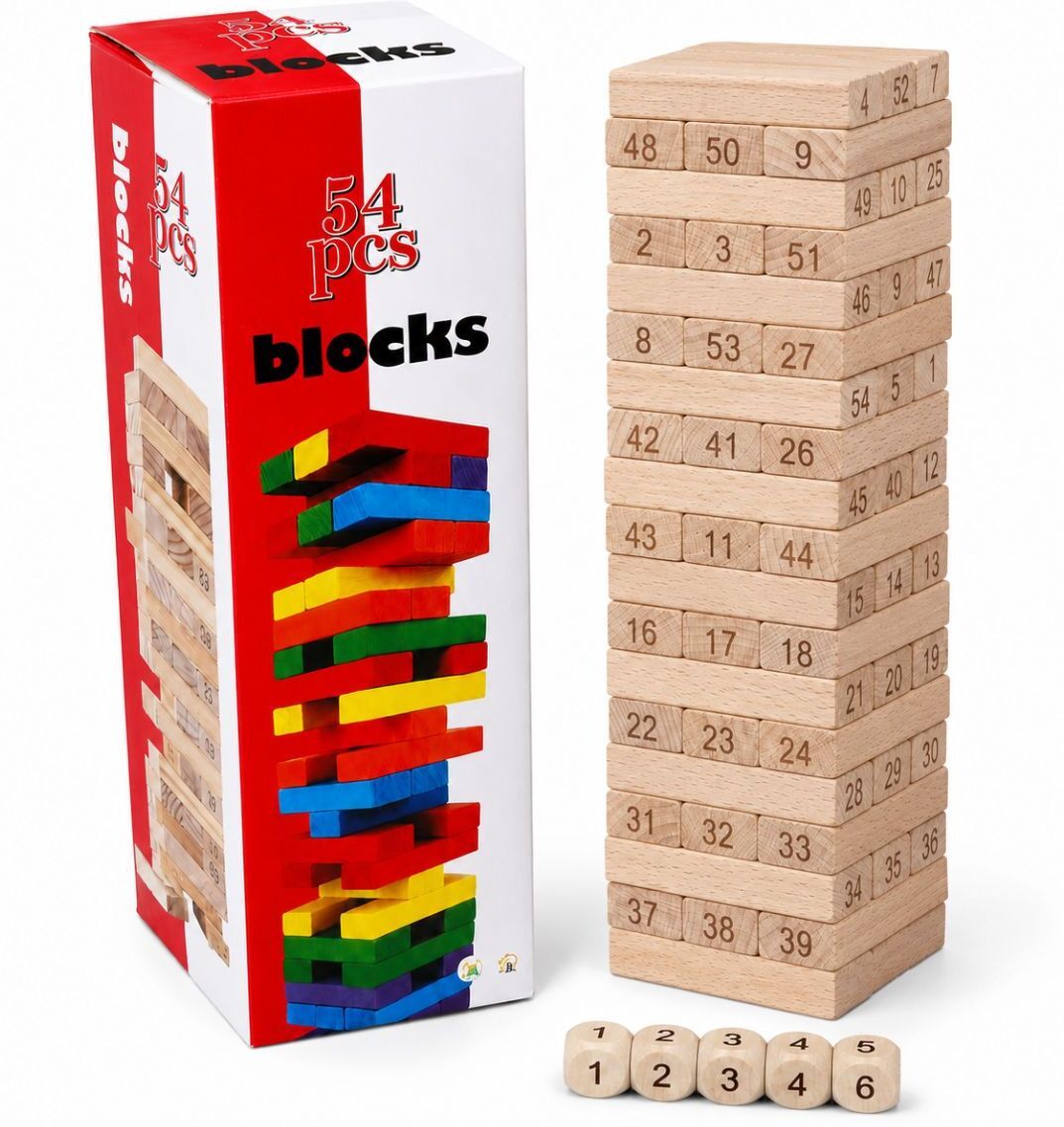 toys cartel 54Pc Wooden Jenga Stacking Toys | Building Blocks Balance Game for Kids-picture-11