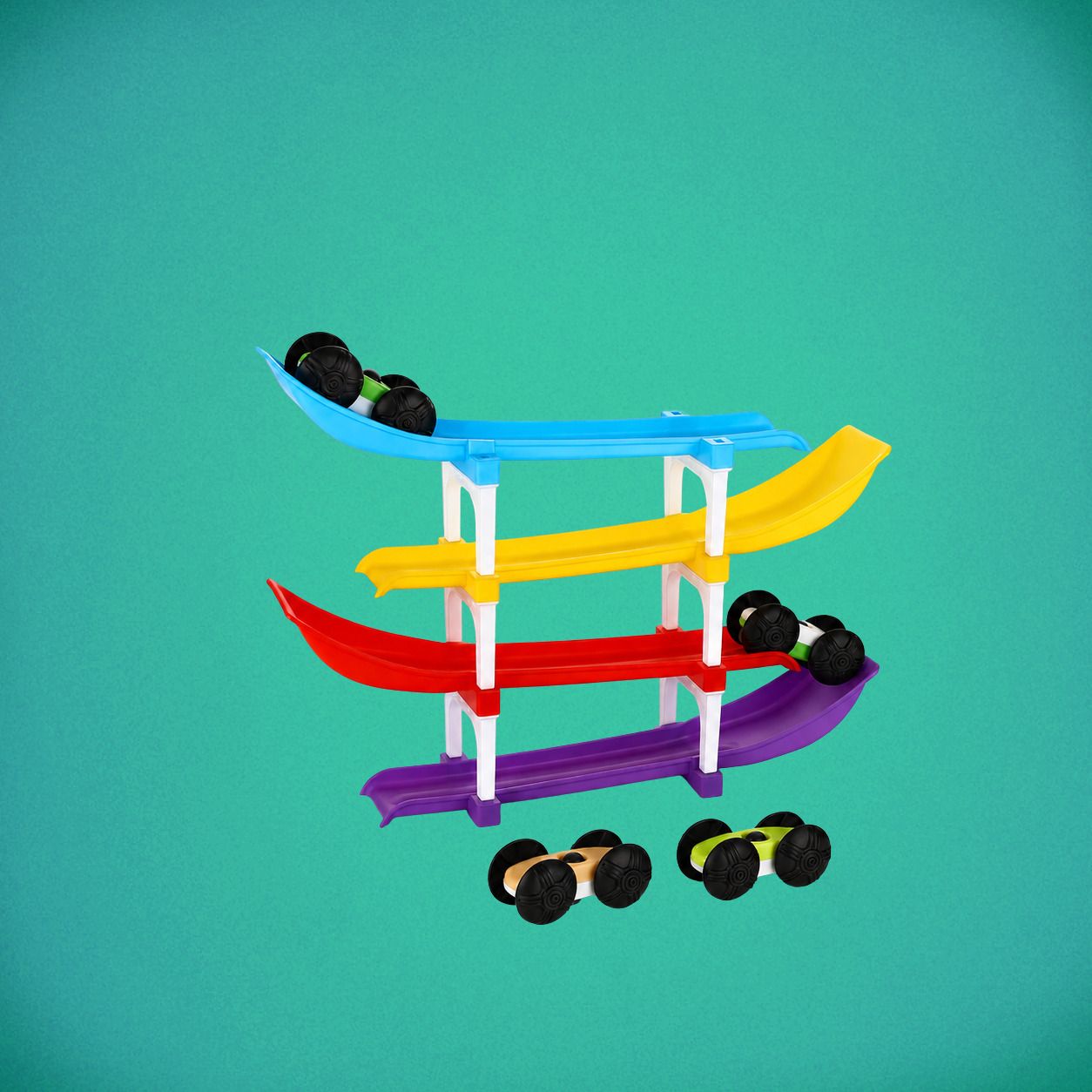tileez Car Ramp Racer Toy with Mini Cars Montessori Educational Toy for Children-picture-21