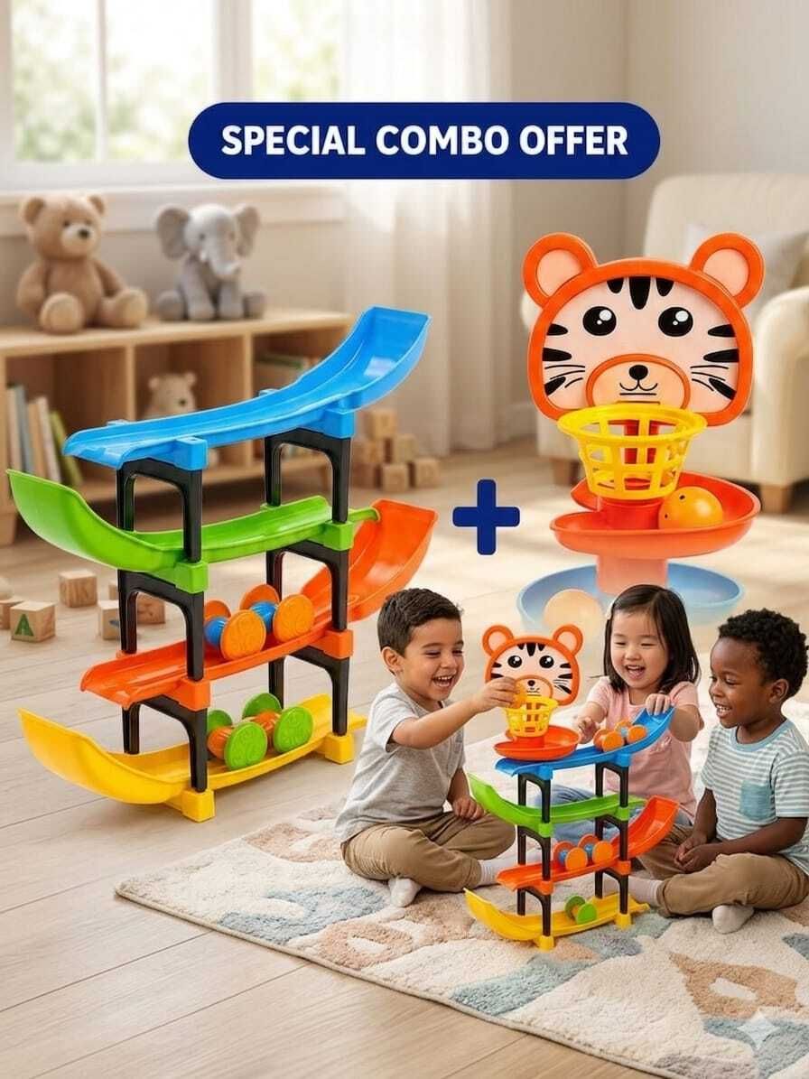 jasmine collection Kids Indoor Play Toy | Tiger Spiral Ball Drop & Racing Track-picture-39