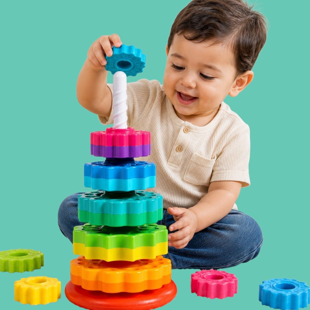Shape Sorting Stacking Rings Toy Early Learning Activity for Toddlers-image-30