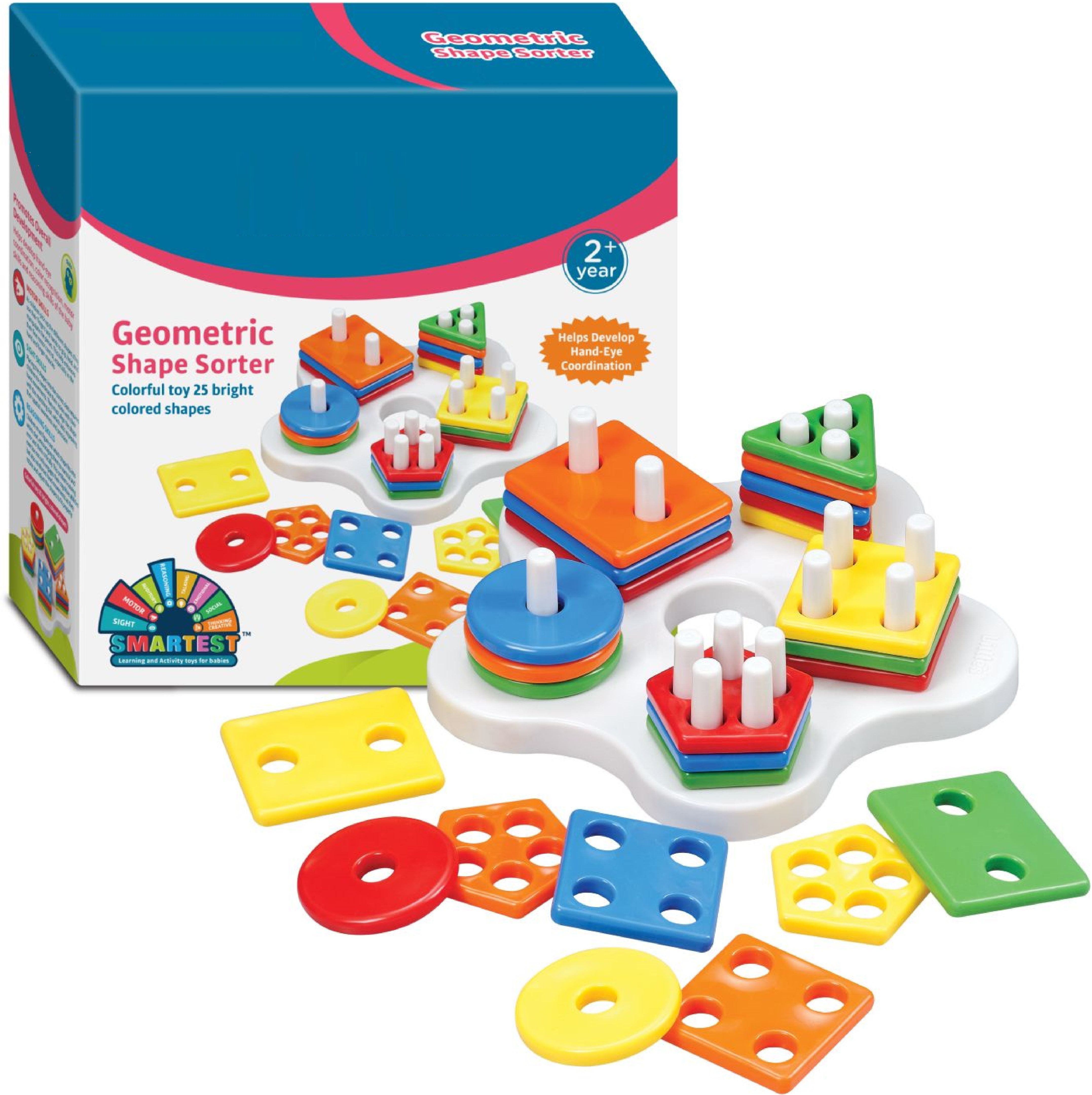 Geometry Shape & Color Sorter Puzzle Board Preschool Educational toys for kids