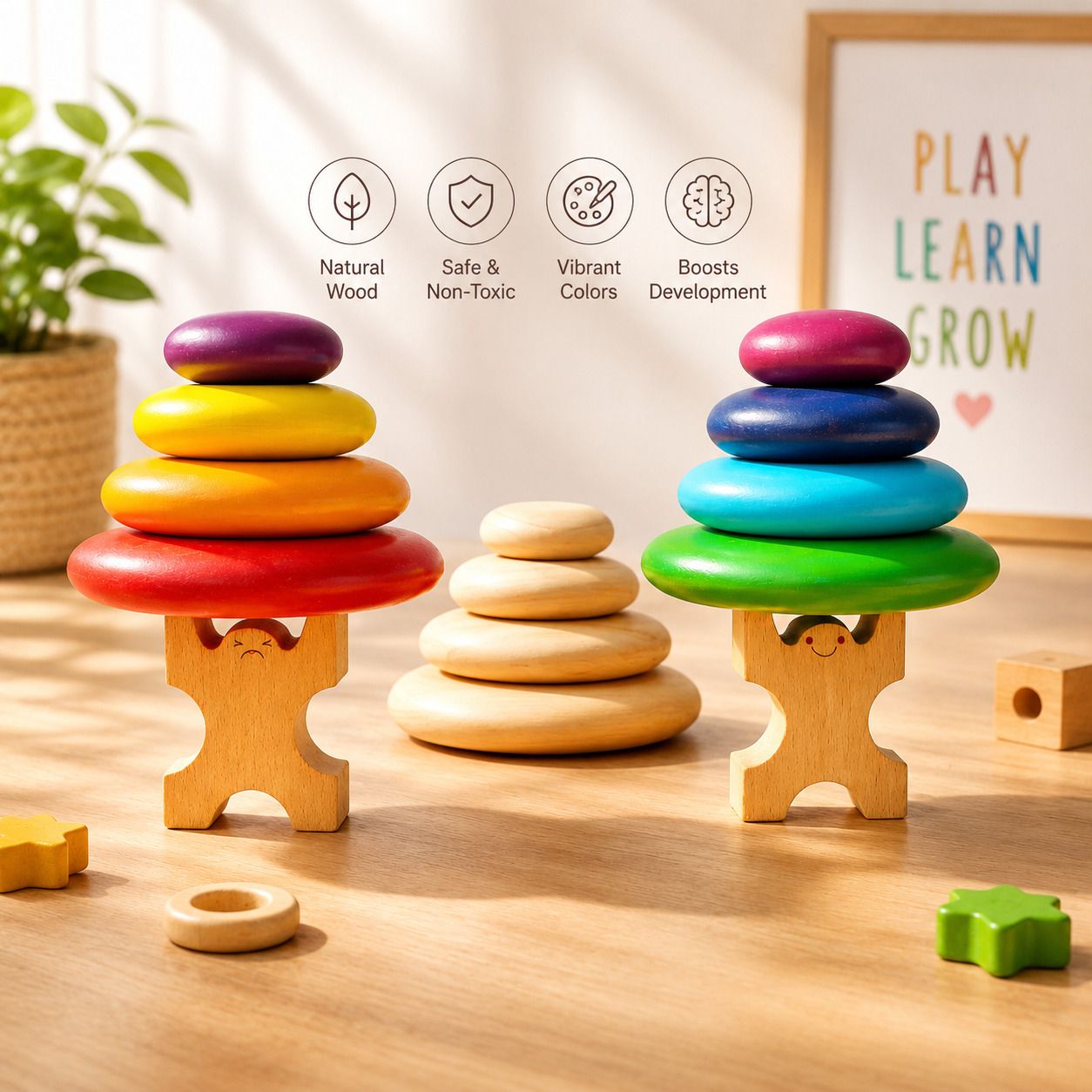 woodlet Wooden Pabble Stack Play Toy-picture-24
