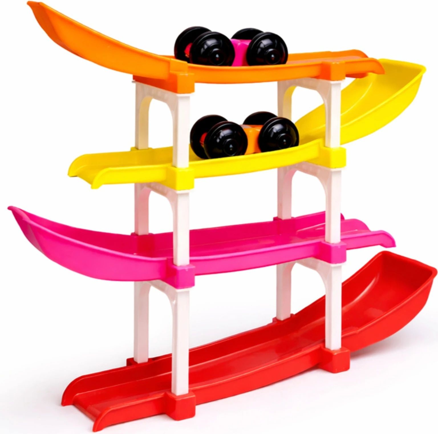 pahal 4 Level Car Ramp Racer Toy | 2 Cars Sliding Track Set for Kids-picture-33