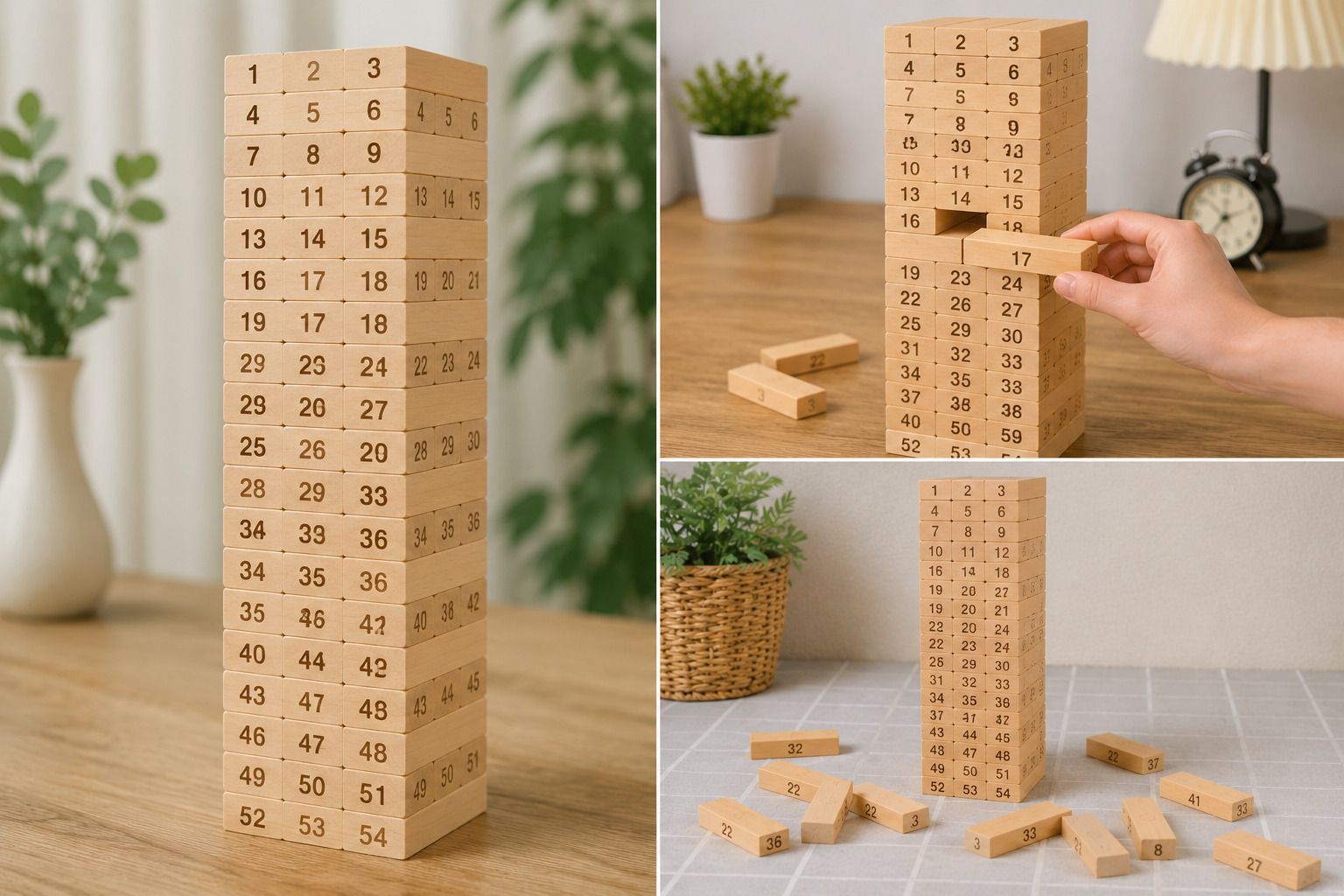 pulsbery Classic Wooden zenga Balance Tower Stacking Block Game-picture-16