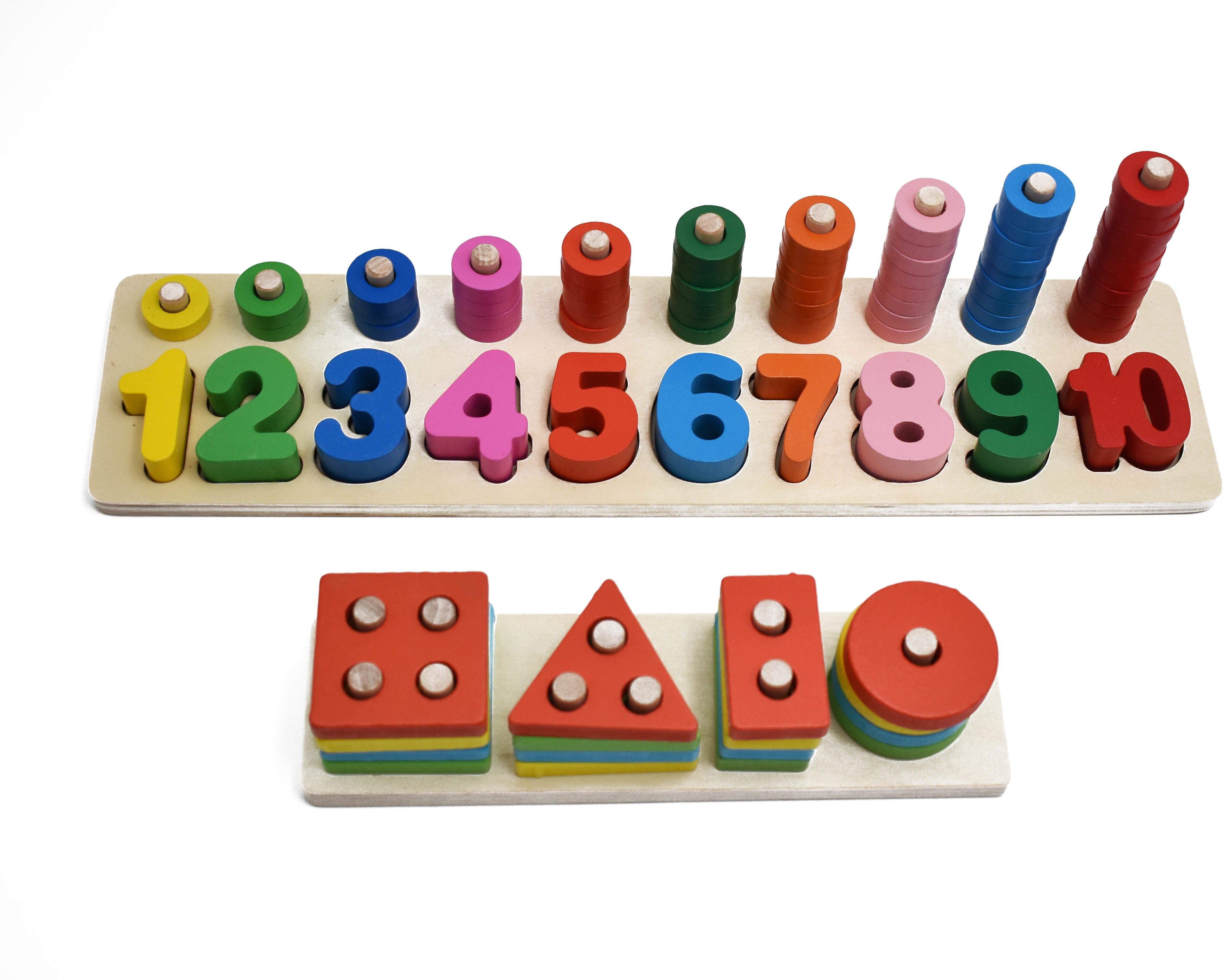 Wooden Number Puzzle| 4 Angle Geometric Building Stacker-image-40