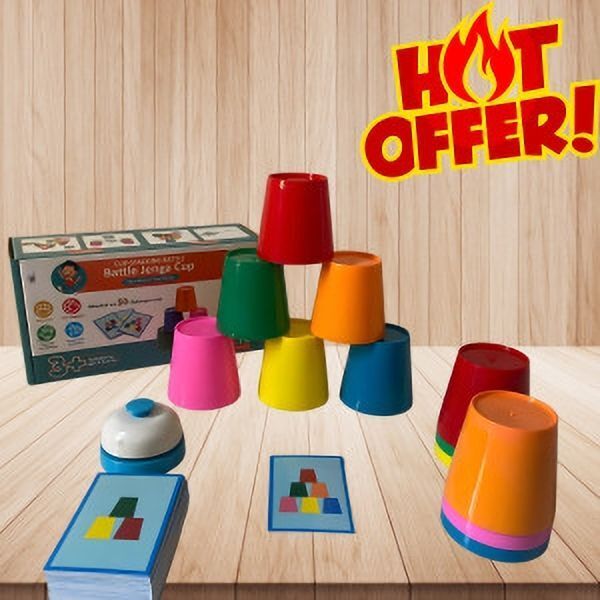 kavonex Battle Jenga Cup Stacking Game for Kids Color Matching Fun Family Party Game-picture-21