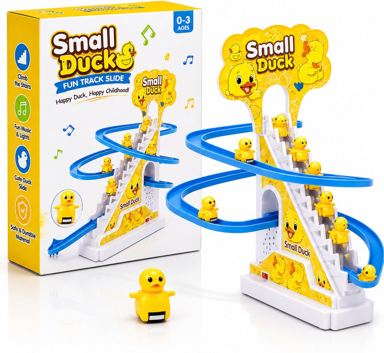 Small Duck Climbing Stairs Toy with Music & Lights-image-6