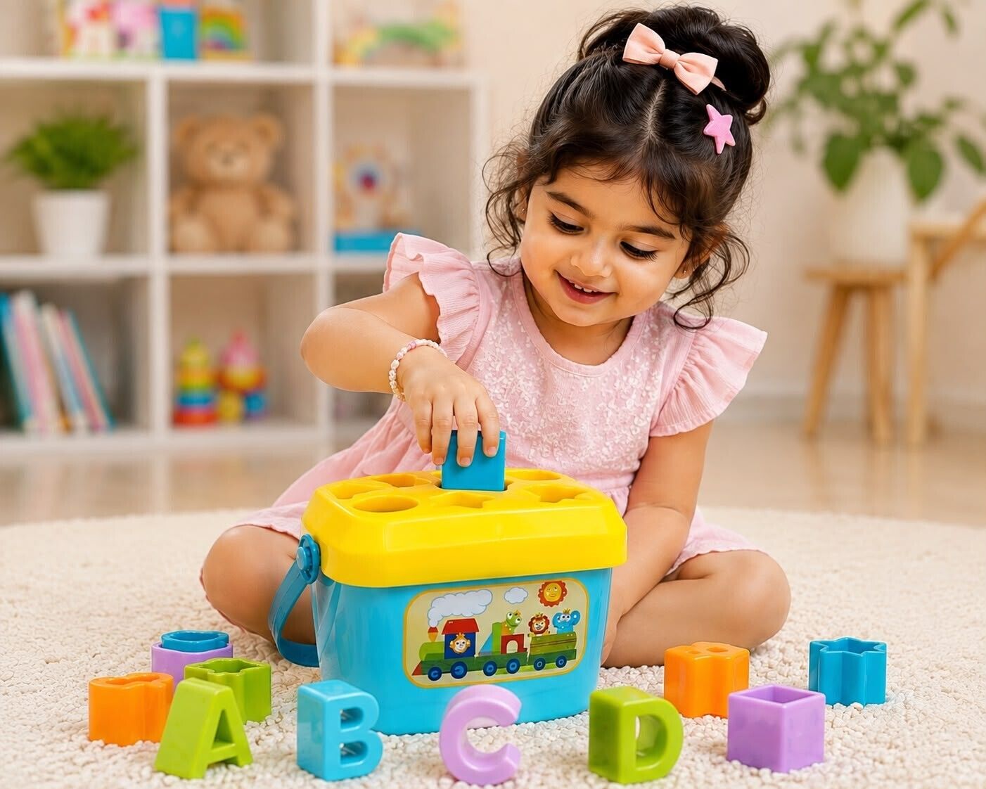 KIDS ALPHABET SHAPE SORTER BUCKET EARLY LEARNING EDUCATIONAL TOY SET-image-13