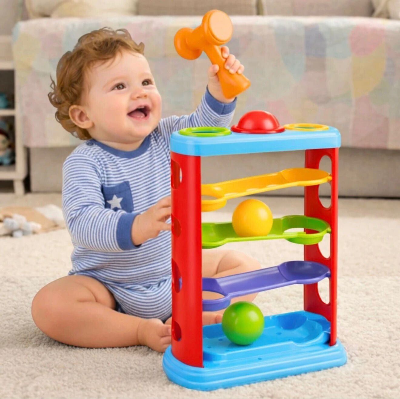 novexa KIDS HAMMERS BALL DROP ROLLING & SWIRLING HAMMER BALL TOWER FOR BABY & TODDLERS-picture-12