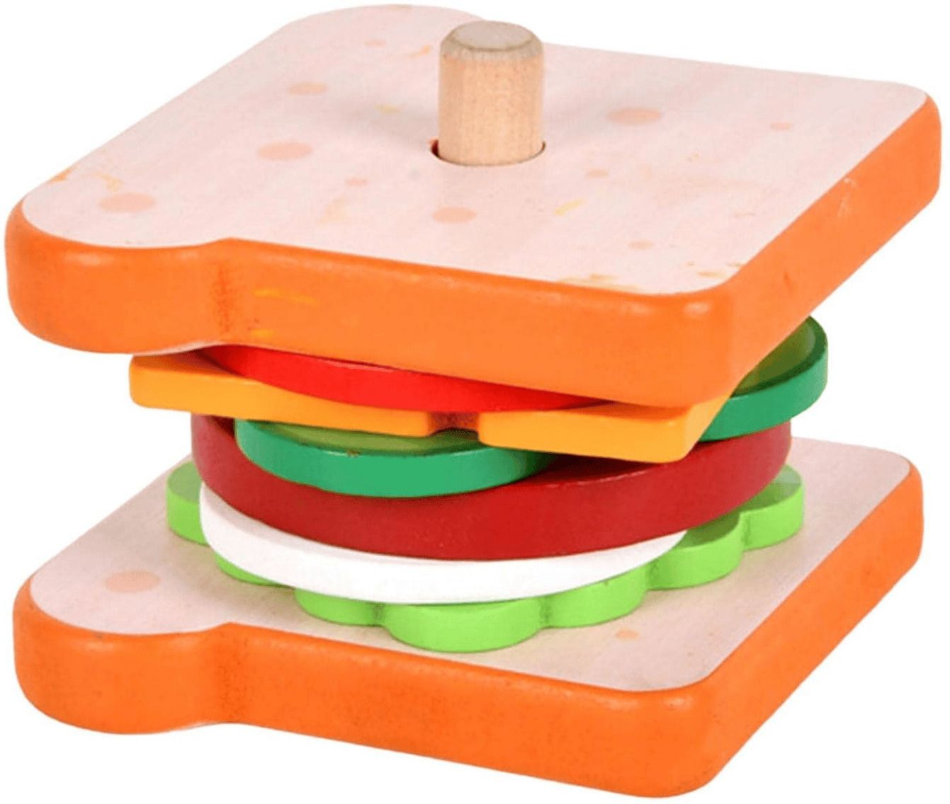 bxe brightx Wooden Fast Food Toy Set | Sandwich Stacking Puzzle for Kids Age 3+-picture-11