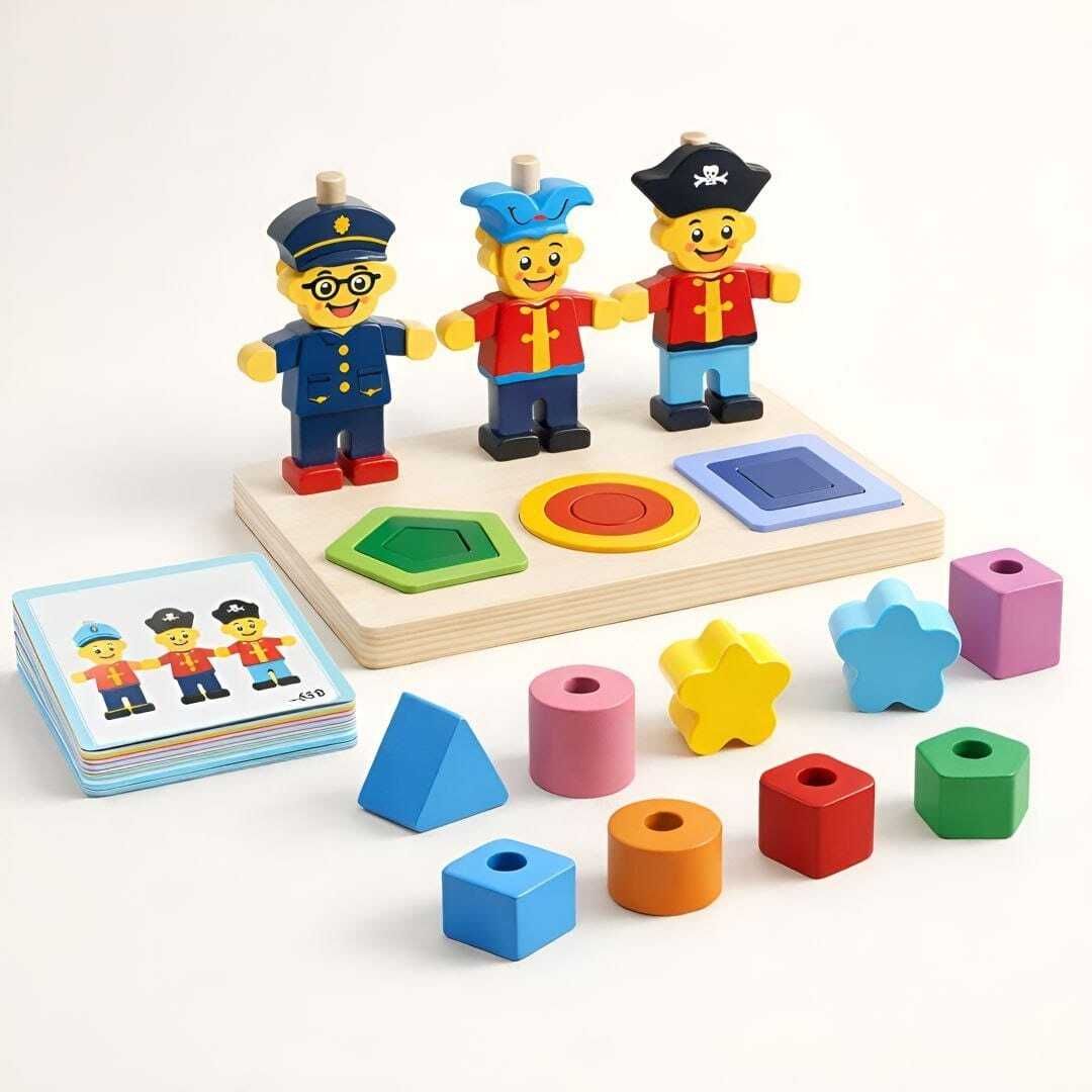 rabbitribe Wooden Montessori Shape & Character Matching Puzzle | Learning Toy for Kids-picture-15