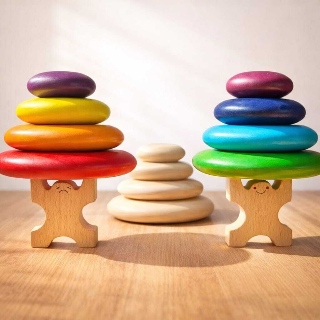 zivora enterprise Wooden Colorful Balance Stones Stacking Puzzle Learning Toy for Kids-picture-28