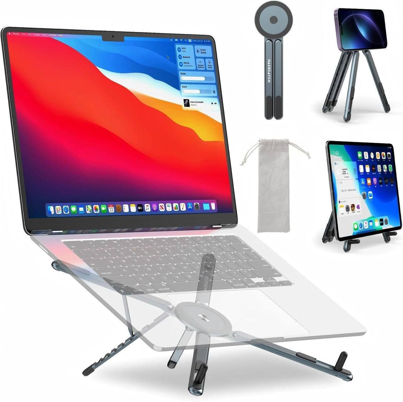 ARREXO ErgoLift Adjustable Laptop Stand MS-LS01-BLK Aluminium Rotatable Laptop Stand with Adjustable Height Compatible with Universal Laptops-image-17