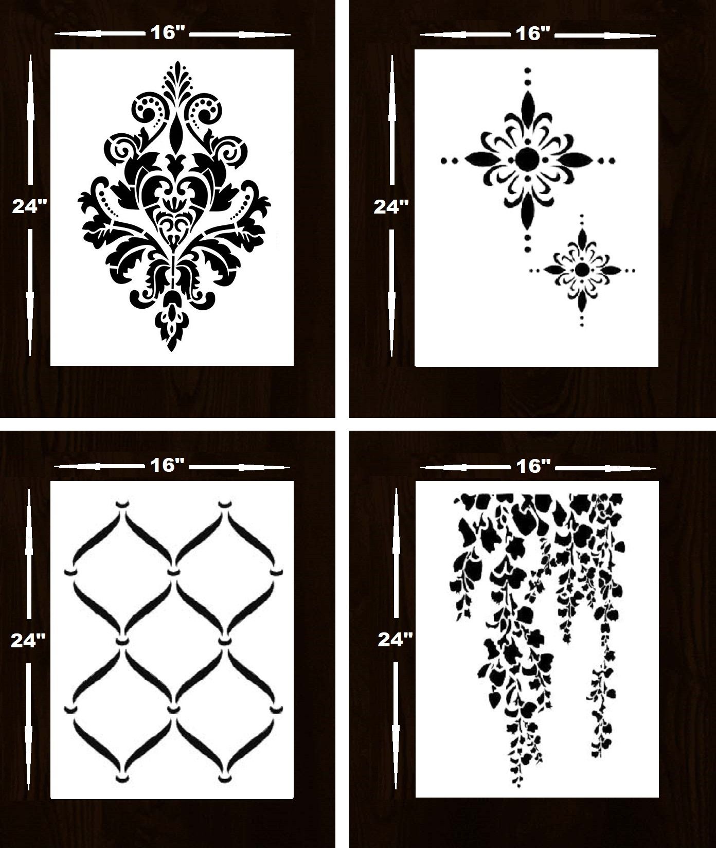 PARDECO WALL STENCIL FOR HOME DECORATION DESIGN DIY REUASABLE WALL PAINT DESIGN WALL STENCIL COMBO 238,264,469,41074 FOR WALL PAINTING (16 x 24 ) INCH PATTERN FOR HOME WALL DECORATION. SUITABLE FOR ROOMS Stencil-image-5