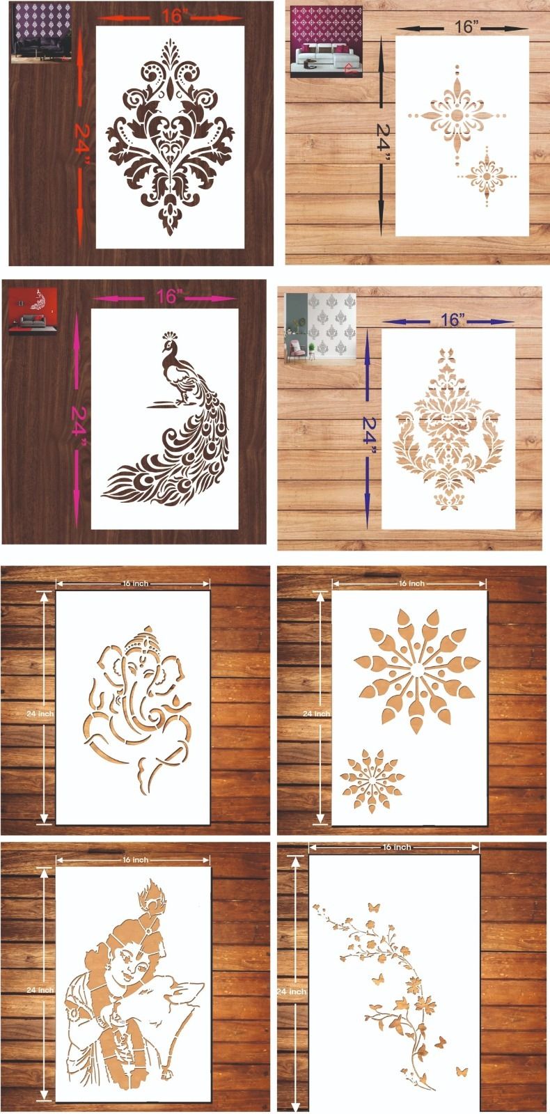flexishine decor Size- 16X24 Inch, Theme- Classy (1008) DIY Painting Suitable For Bedroom, Drawing Room & Office Decoration Home Wall Arts Stencil-picture-36