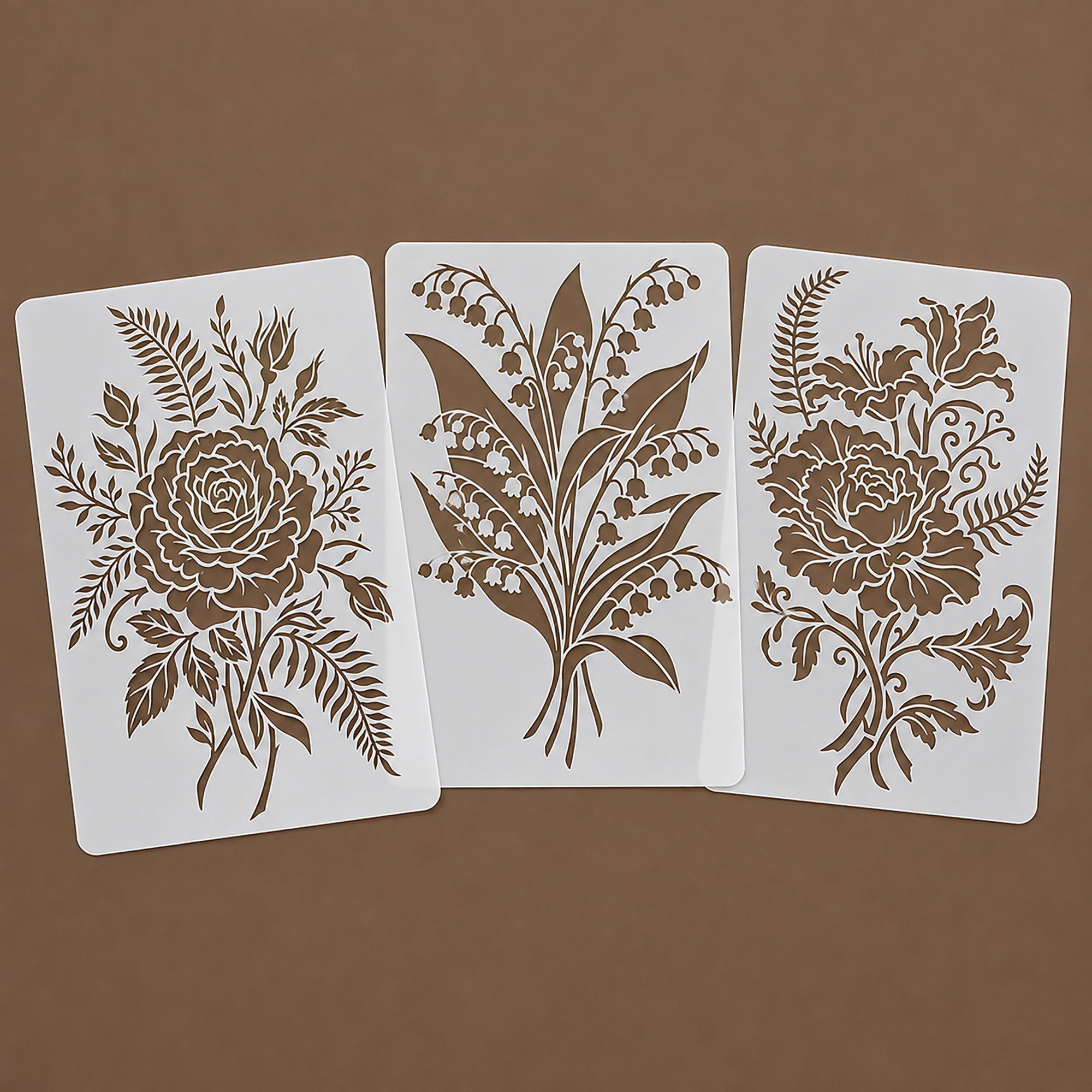 peony floral art stencil floral bouquet painting stencil rose flower painting template Stencil-image-39