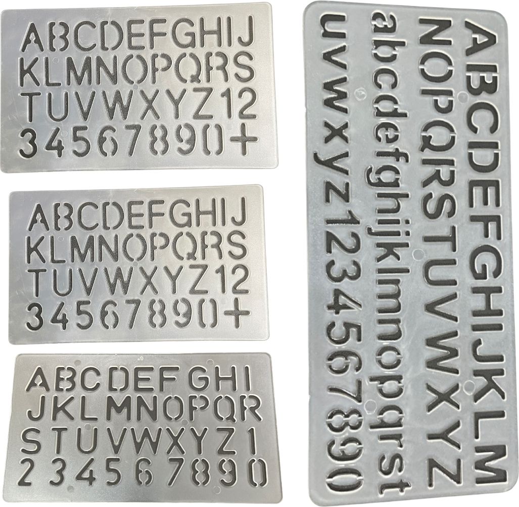1 Piece each of 10mm, 15mm,20mm,25mm for kids 10mm-25mm Alphanumeric Stencil-image-34