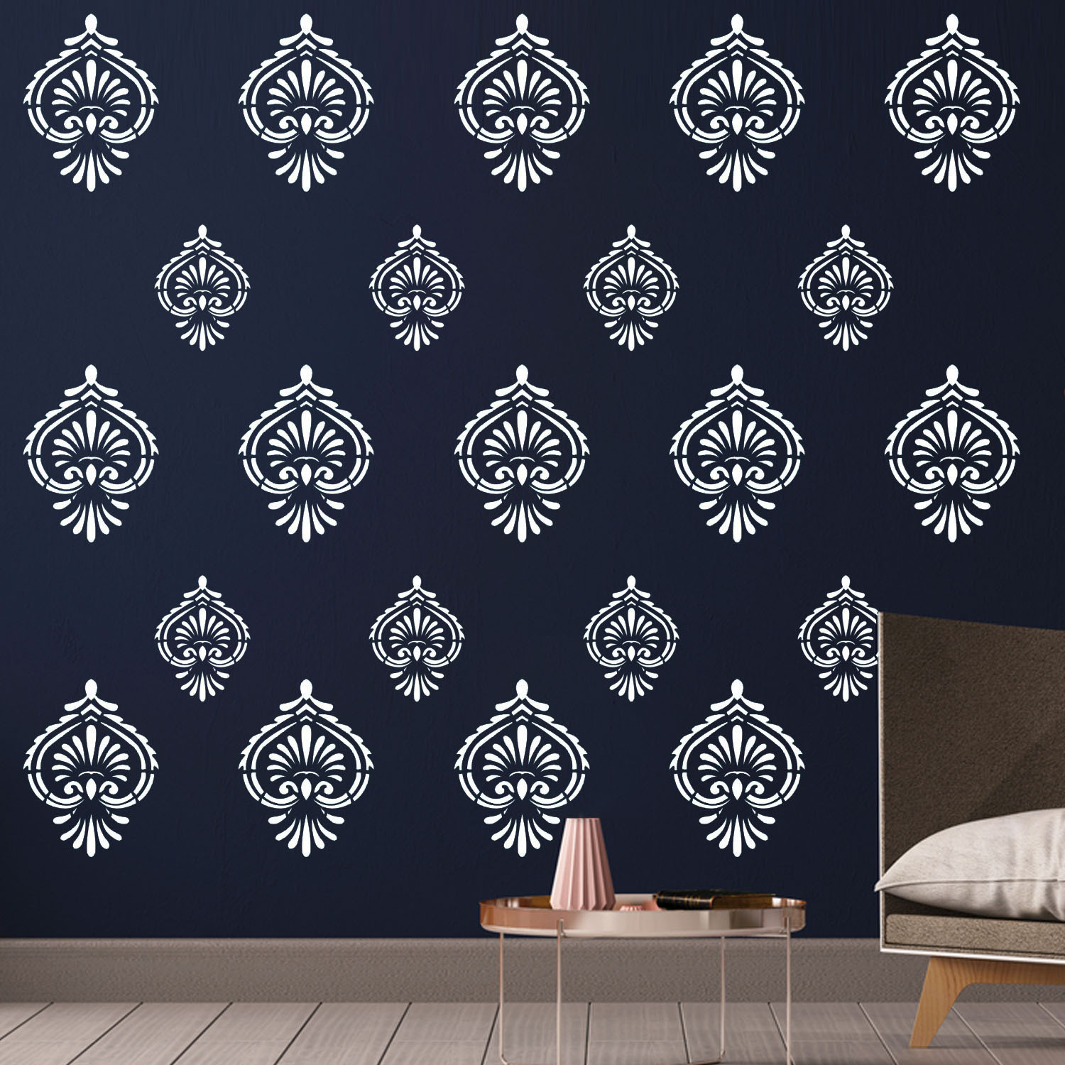 arandnj Painting Wall Stencils, (Size:- 16X24 Inch) Mewari Print DIY Reusable Design PATTERN STYLE- 40015 Modern Home Wall Arts Stencil image 1