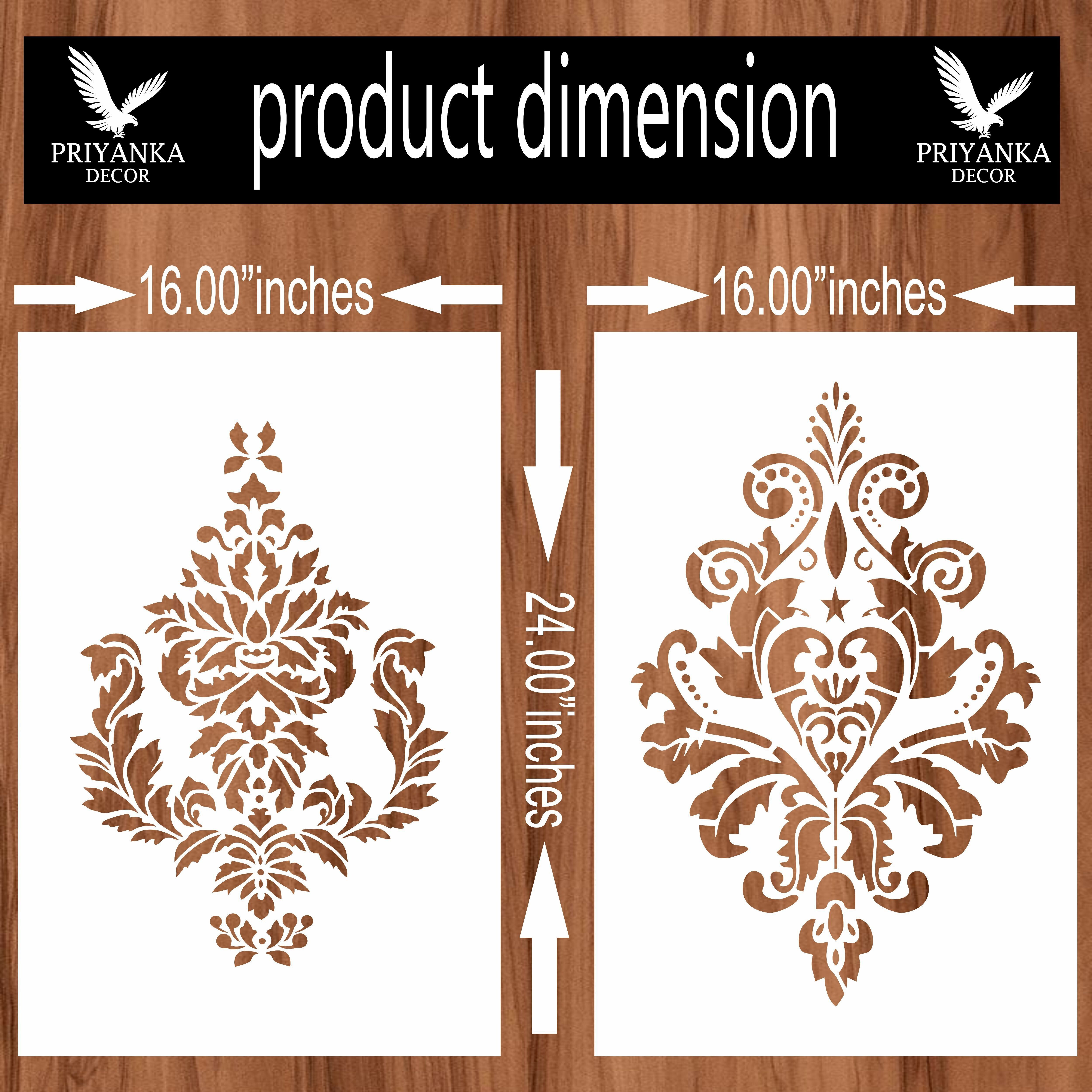 priyankadecor For Home Decoration Design Diy Reusable Wall Paint Design STENCIL WALL DESIGN COMBO WITH (16 INCH X 24 INCH ) PATTERN FOR HOME WALL DECORATION. SUITABLE FOR ROOMS Stencil-picture-24