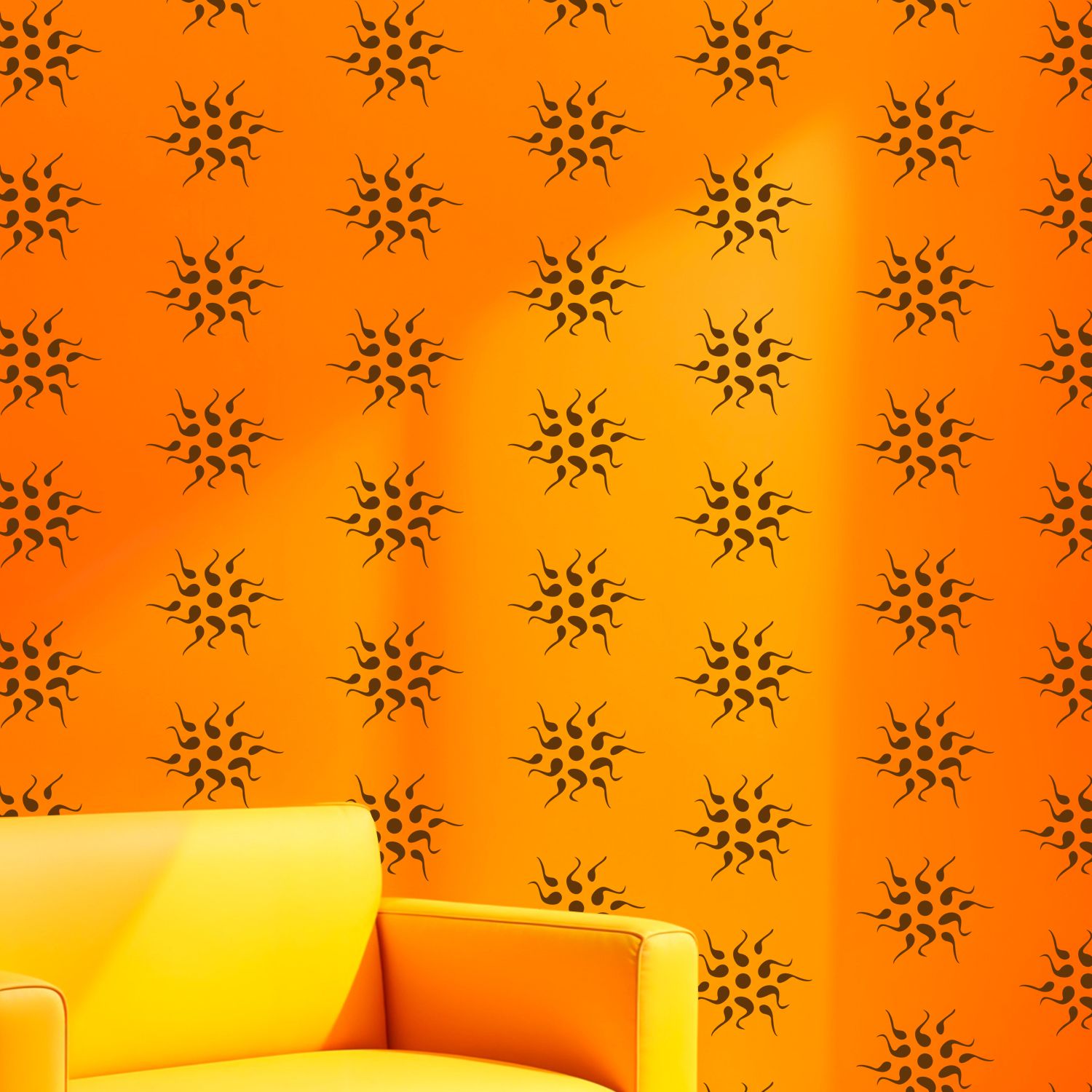 arandnj Painting for Wall Stencil (13X13 Inch) ‘‘Sunray Motif’’ DIY Reusable Design Suitable for Home & Office 20553 (Pack of 2) Bedroom, Living Room, Studio, Entrance & Office Decoration Modern Print Wall Stencil-picture-19